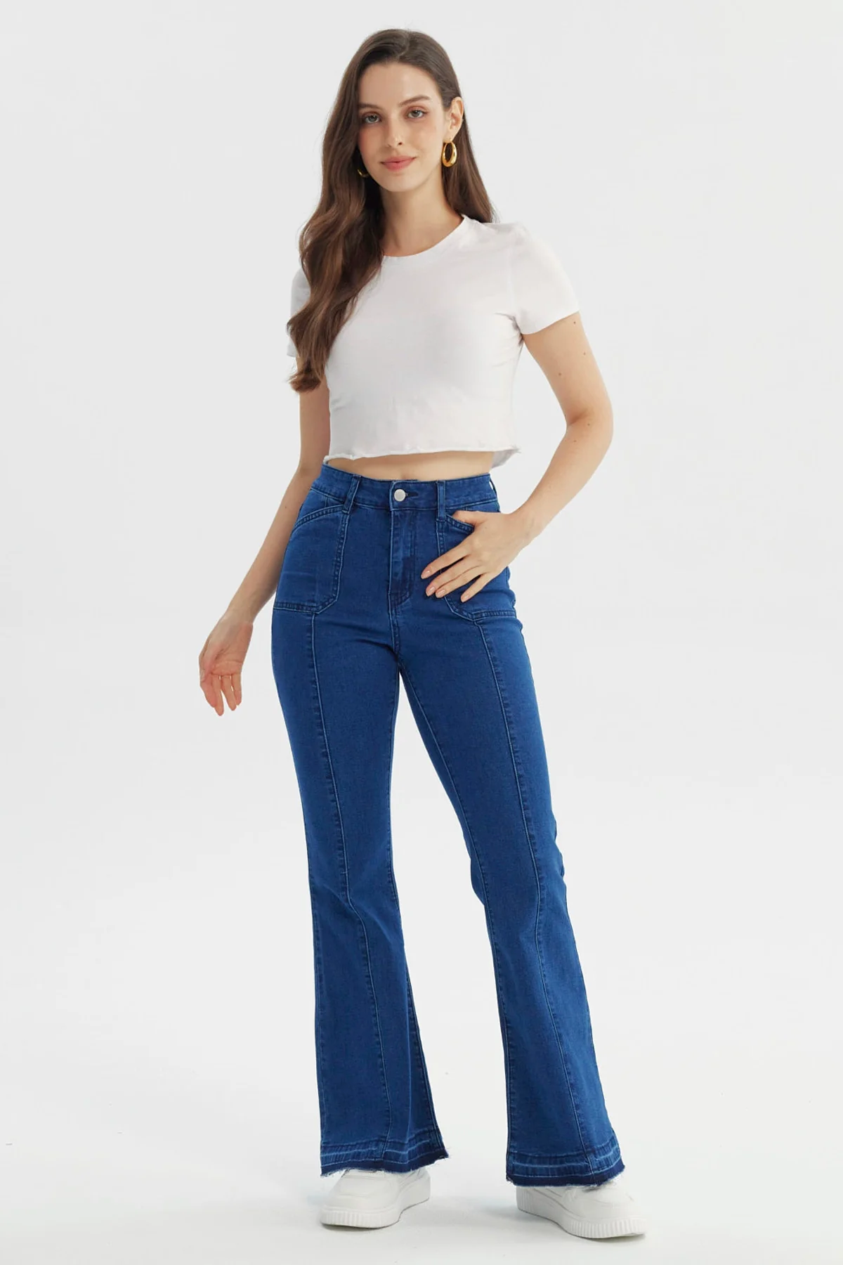 Jeans Mujer Flare Azul Oscuro - Image 4