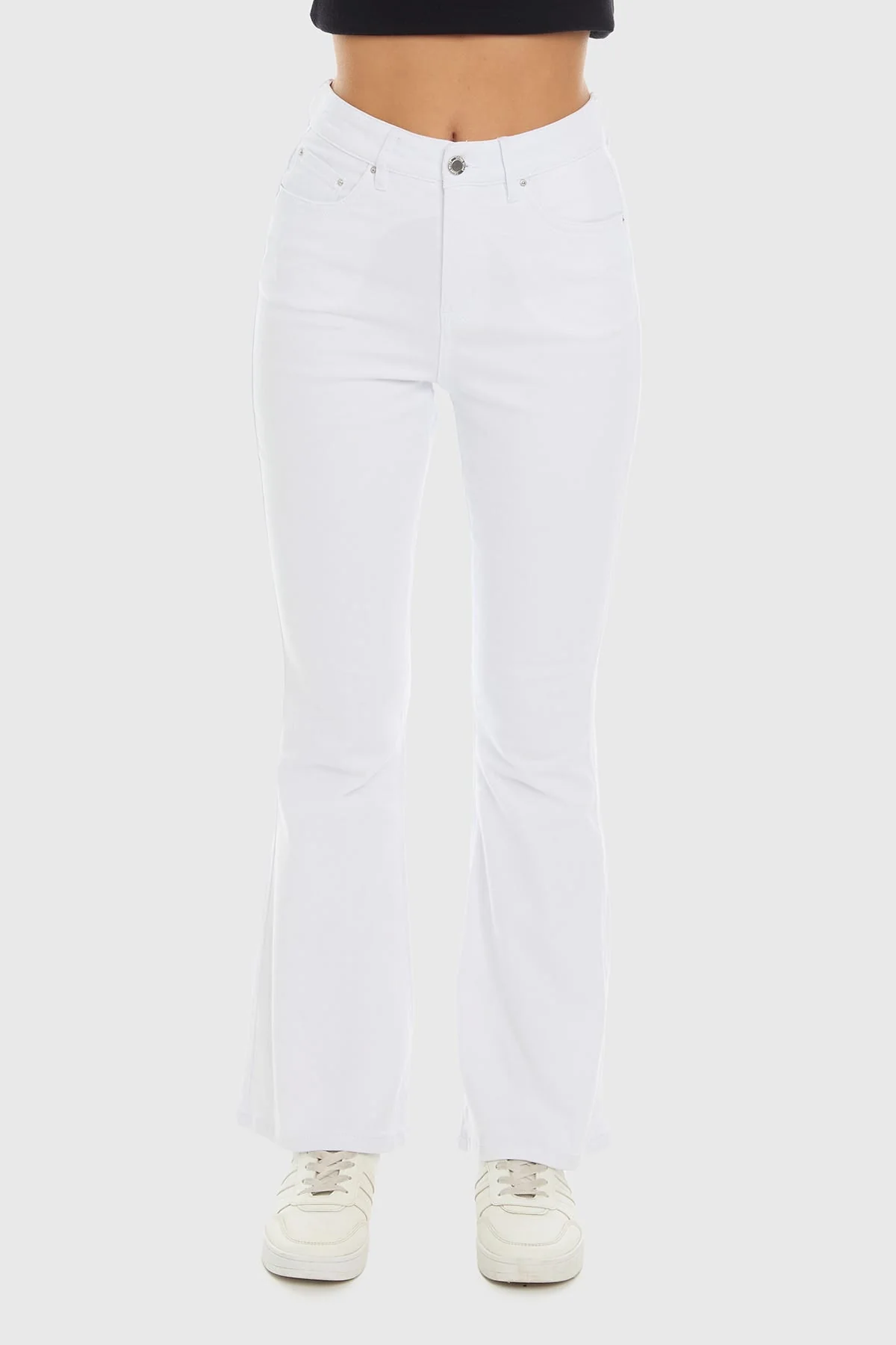 Jeans Mujer Flare Blanco