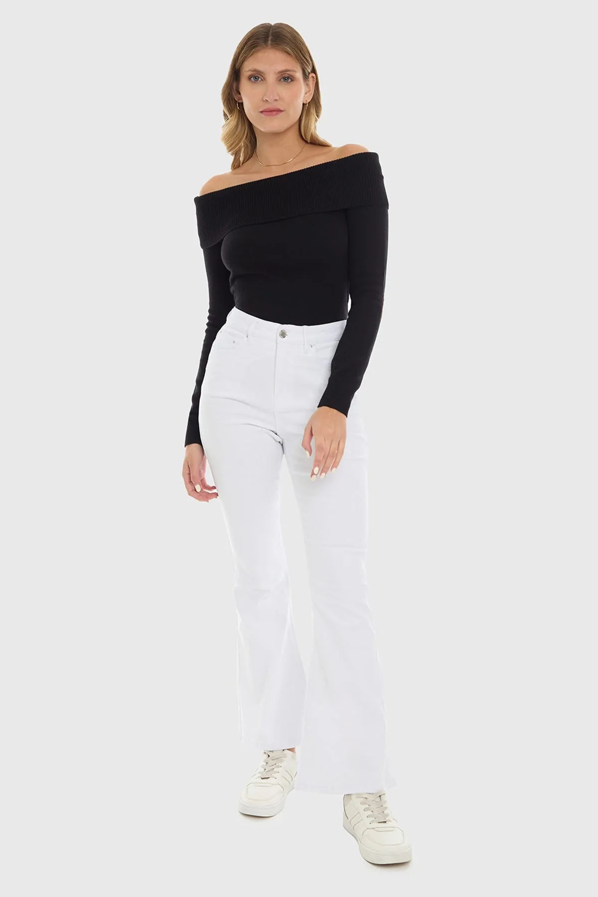 Jeans Mujer Flare Blanco - Image 4