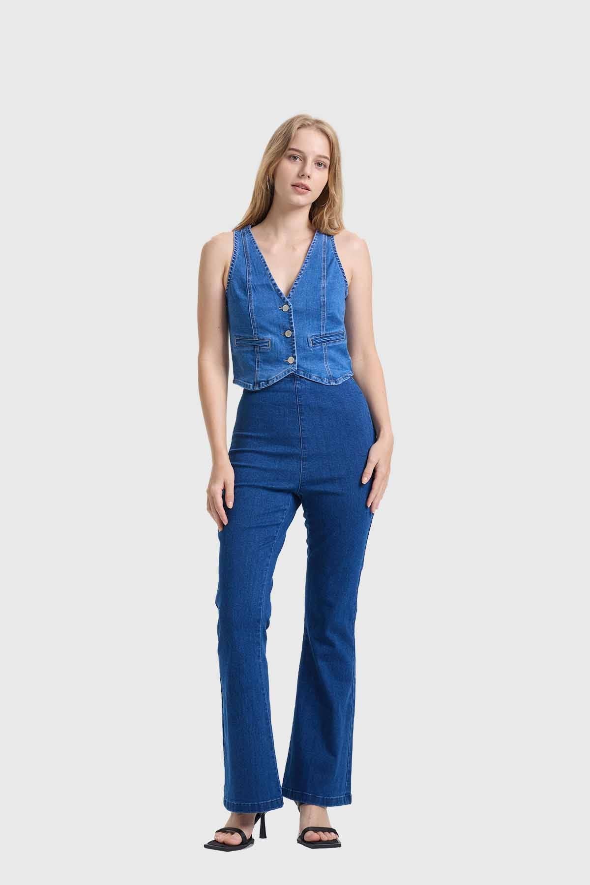 Jeans Mujer Flare Jeggins Azul - Image 3