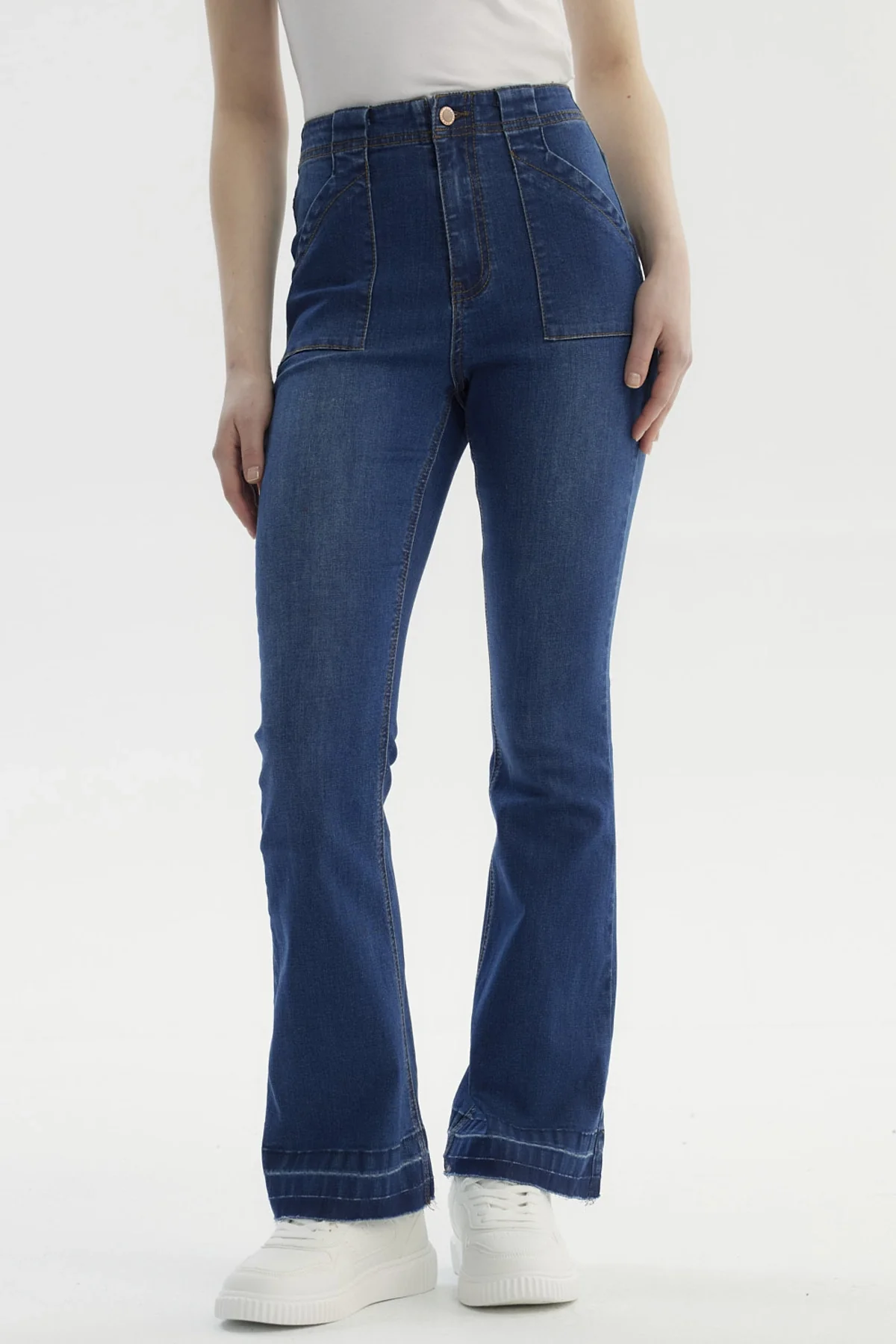 Jeans Mujer Moda Flare Azul Oscuro