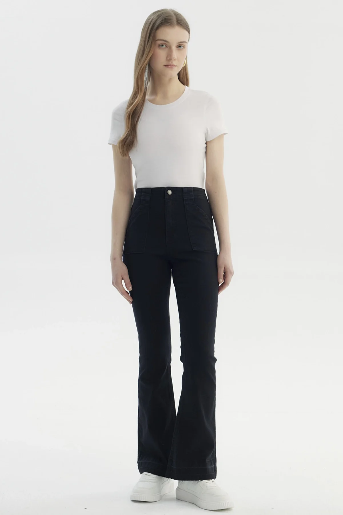 Jeans Mujer Moda Flare Negro - Image 4