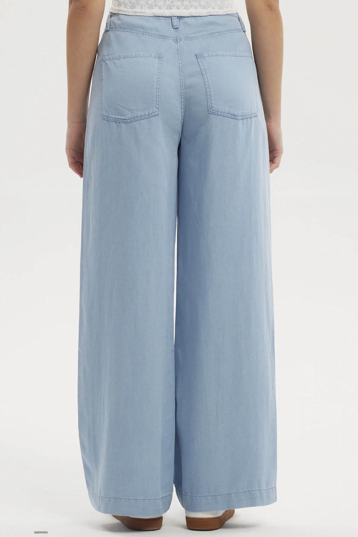 Jeans Mujer Wide Leg Pinza Azul Claro - Image 3