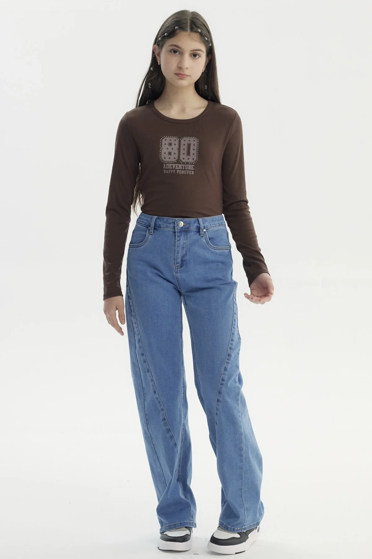 Jeans Niña Wide Leg Azul - Image 4
