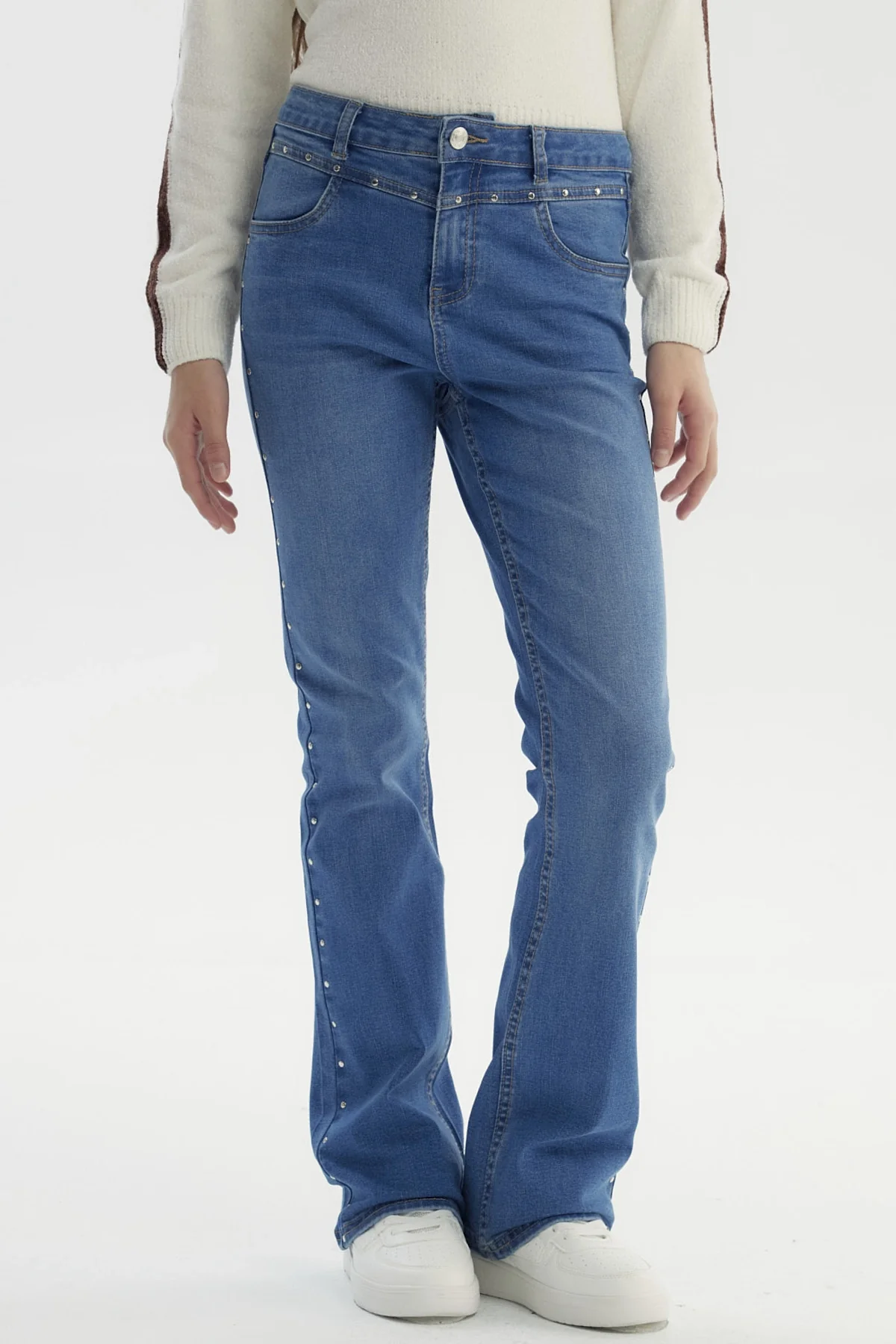 Jeans Niña Wide Leg Azul