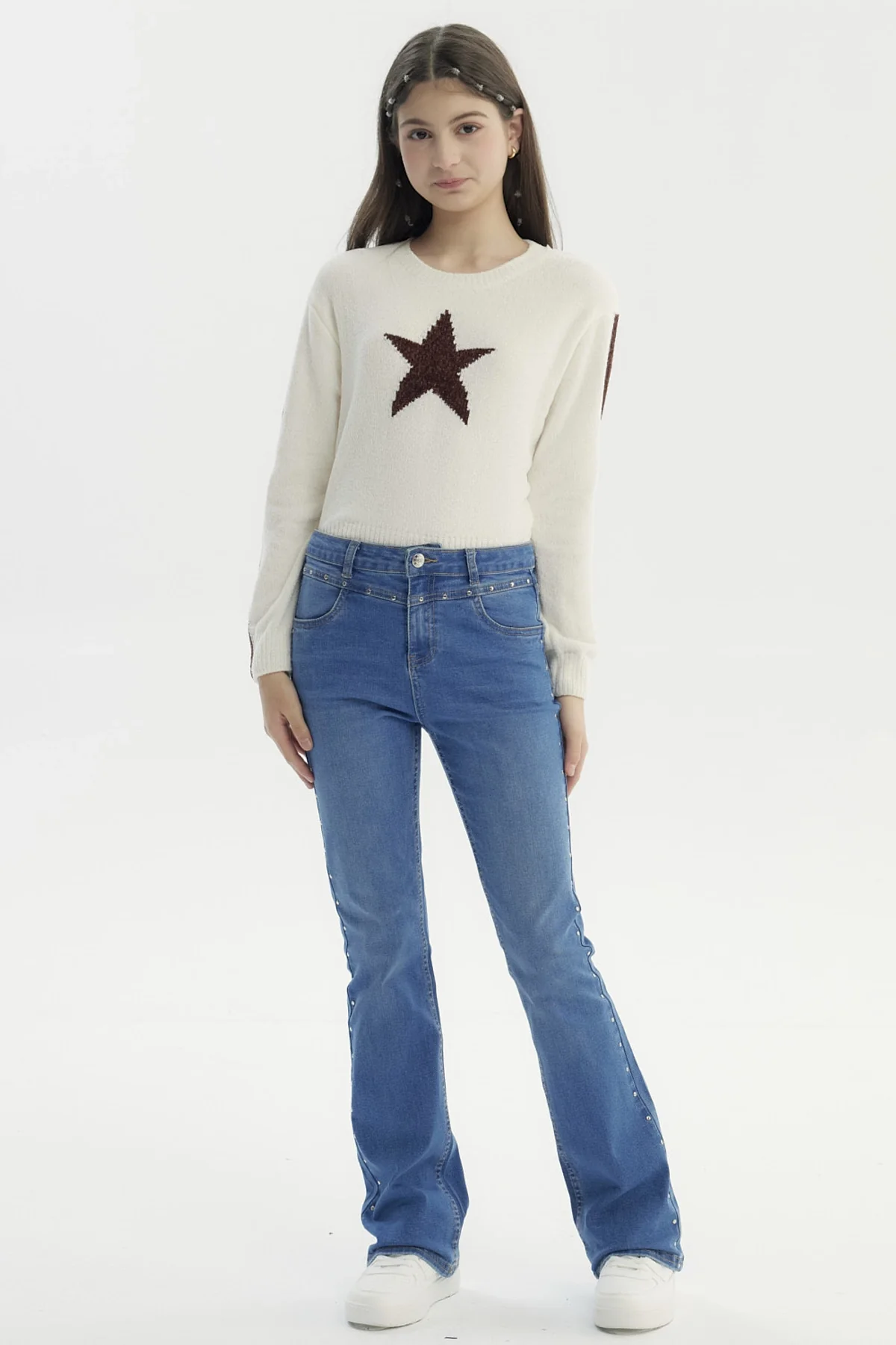 Jeans Niña Wide Leg Azul - Image 4