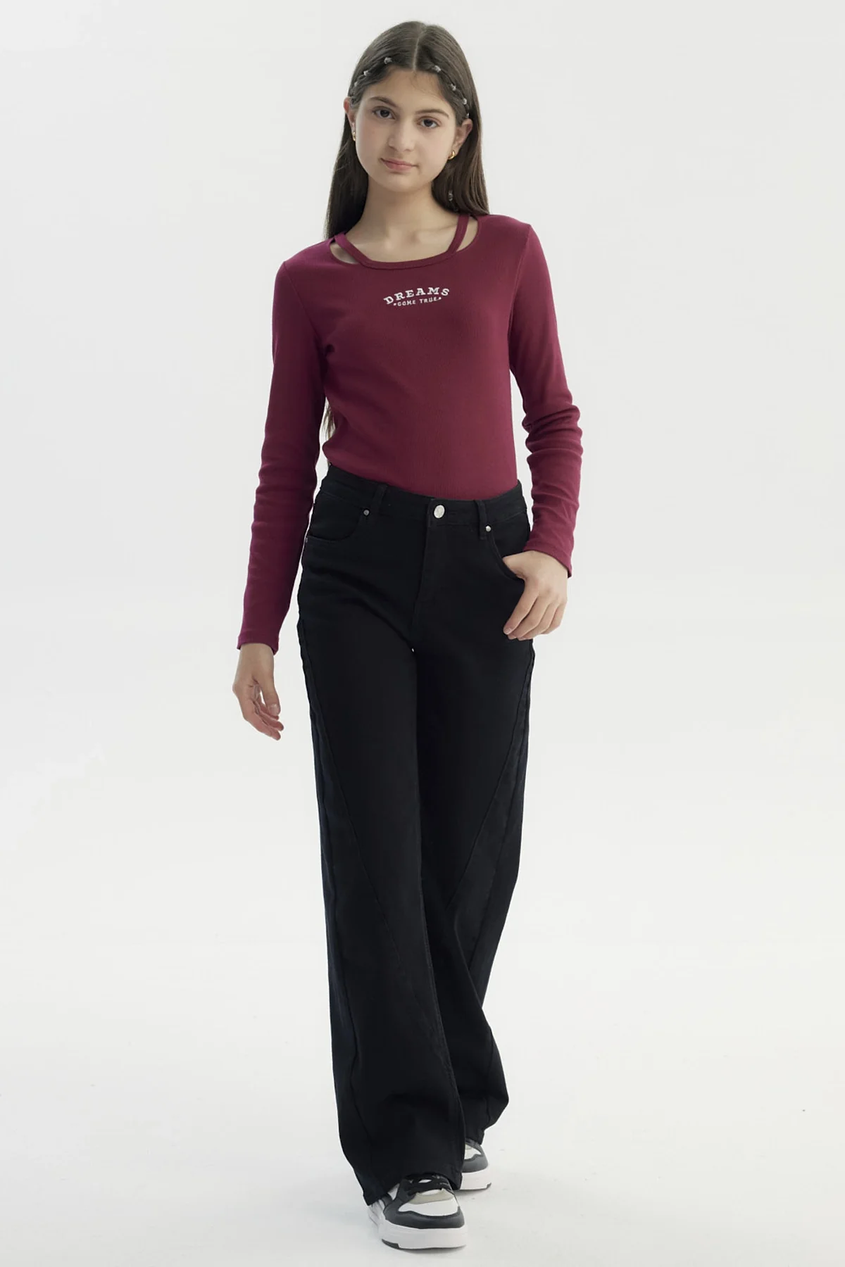 Jeans Niña Wide Leg Negro - Image 4