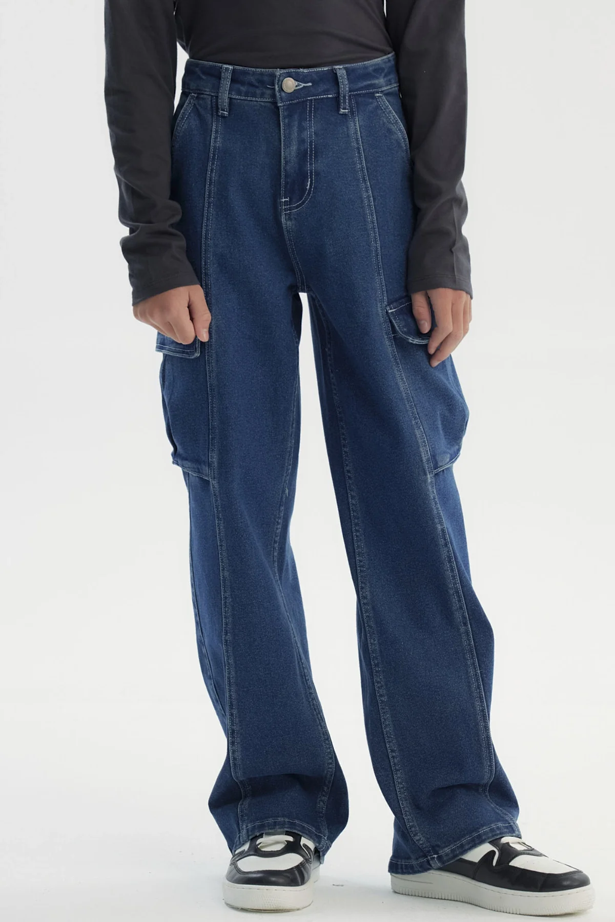 Jeans Niño Calce Recto Azul Oscuro