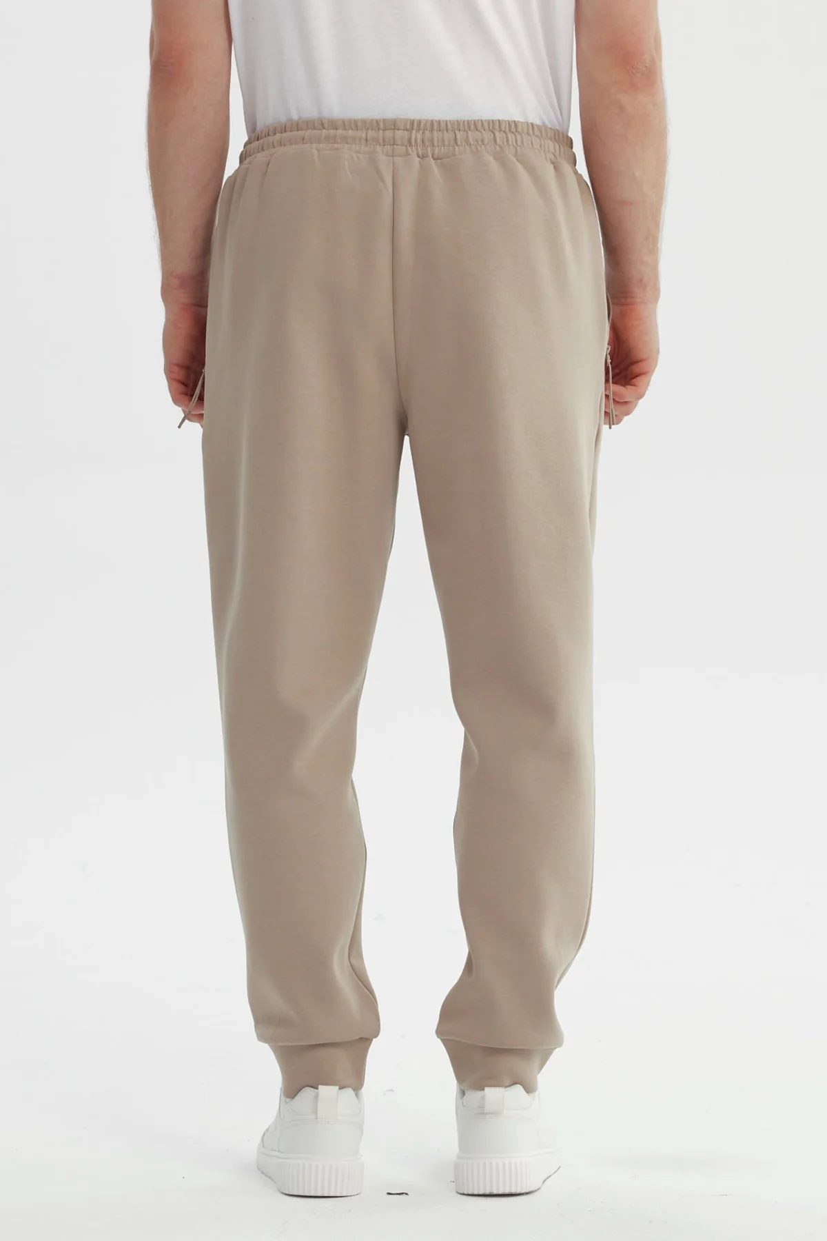 Pantalón Buzo Hombre Juvenil Pitillo Beige Oscuro - Image 3