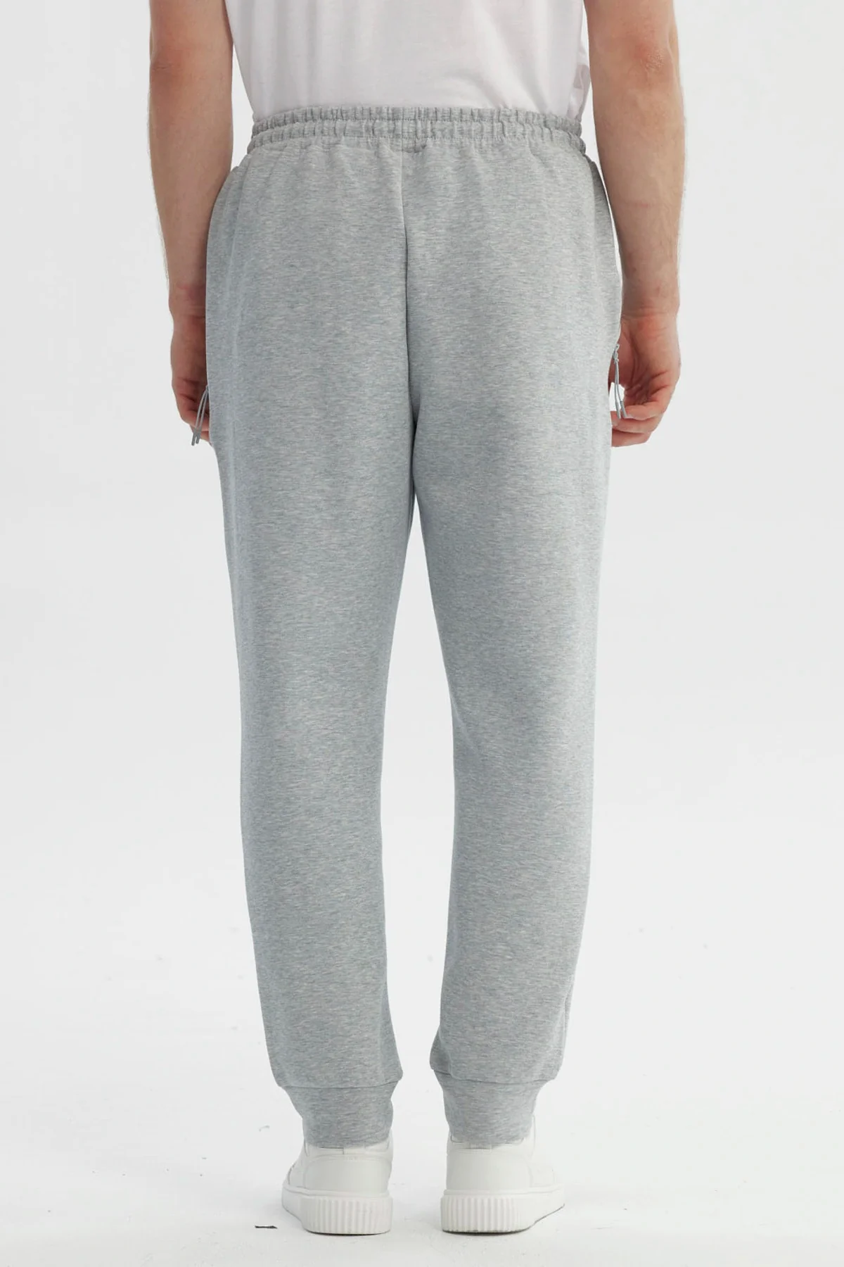 Pantalón Buzo Hombre Juvenil Pitillo Gris Melange - Image 3