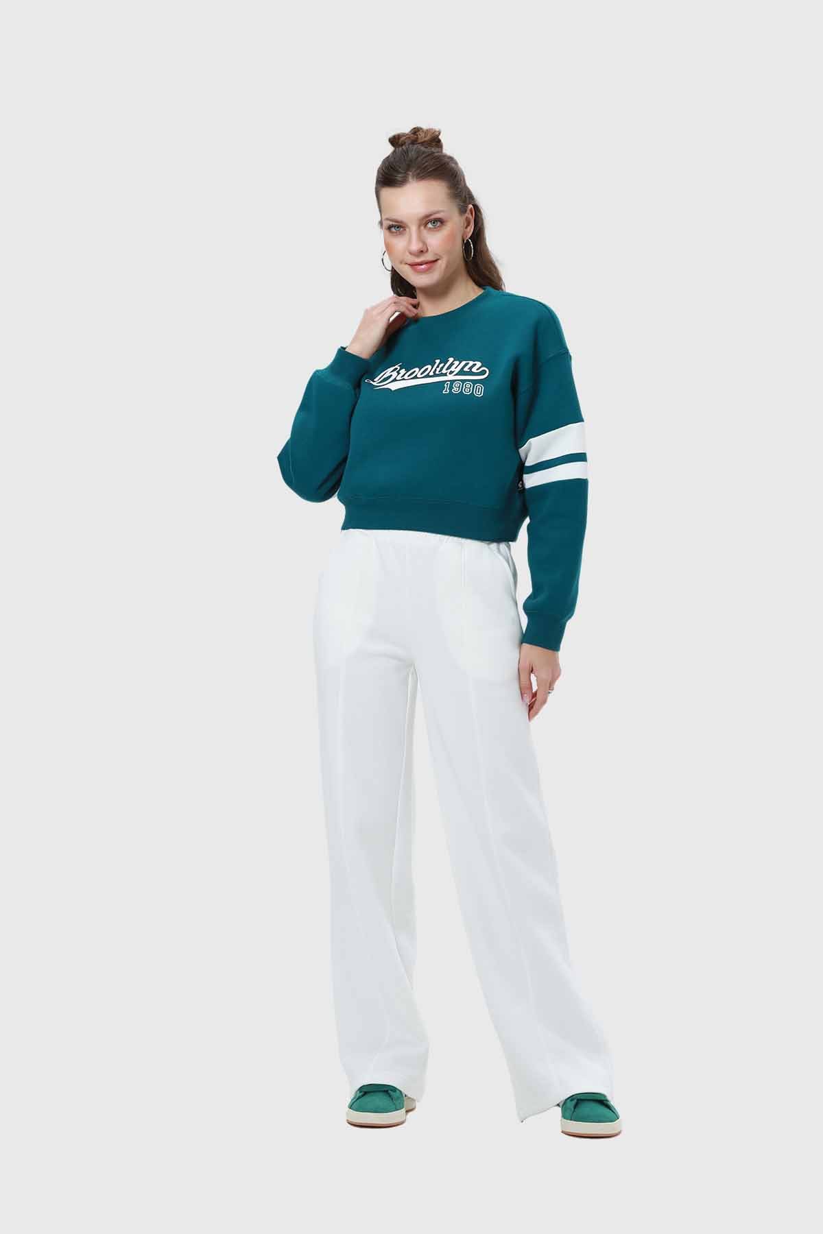 Pantalón Buzo Mujer Wide Leg Básico Crudo - Image 4