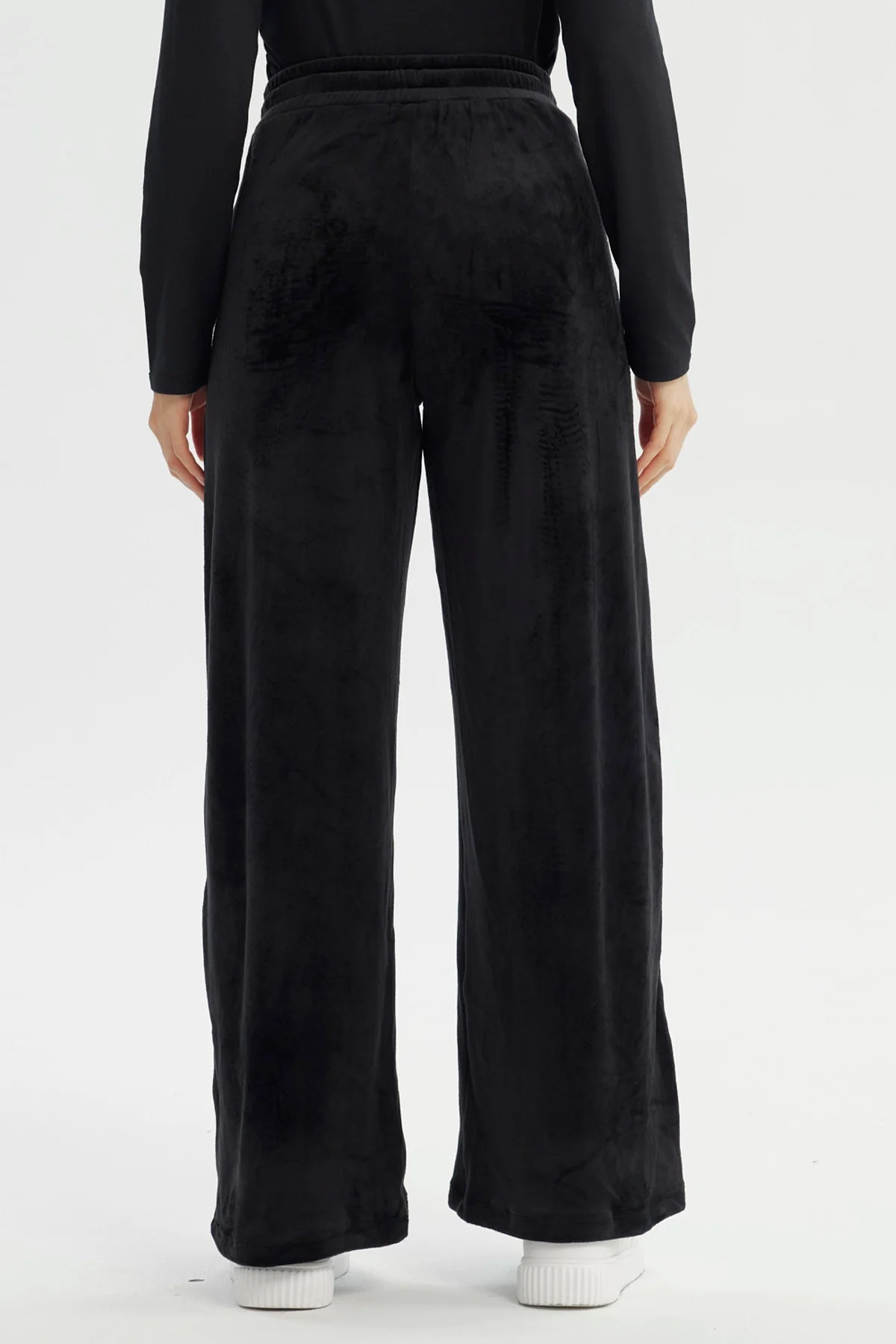 Pantalón Buzo Mujer Wide Leg Negro - Image 3