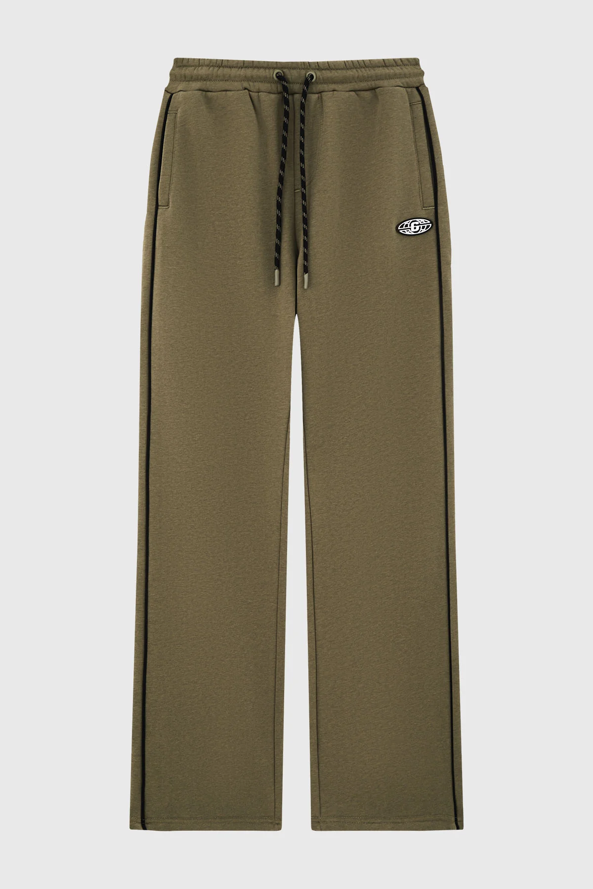 Pantalón Buzo Niño Calce Recto Con Pipping Verde Militar