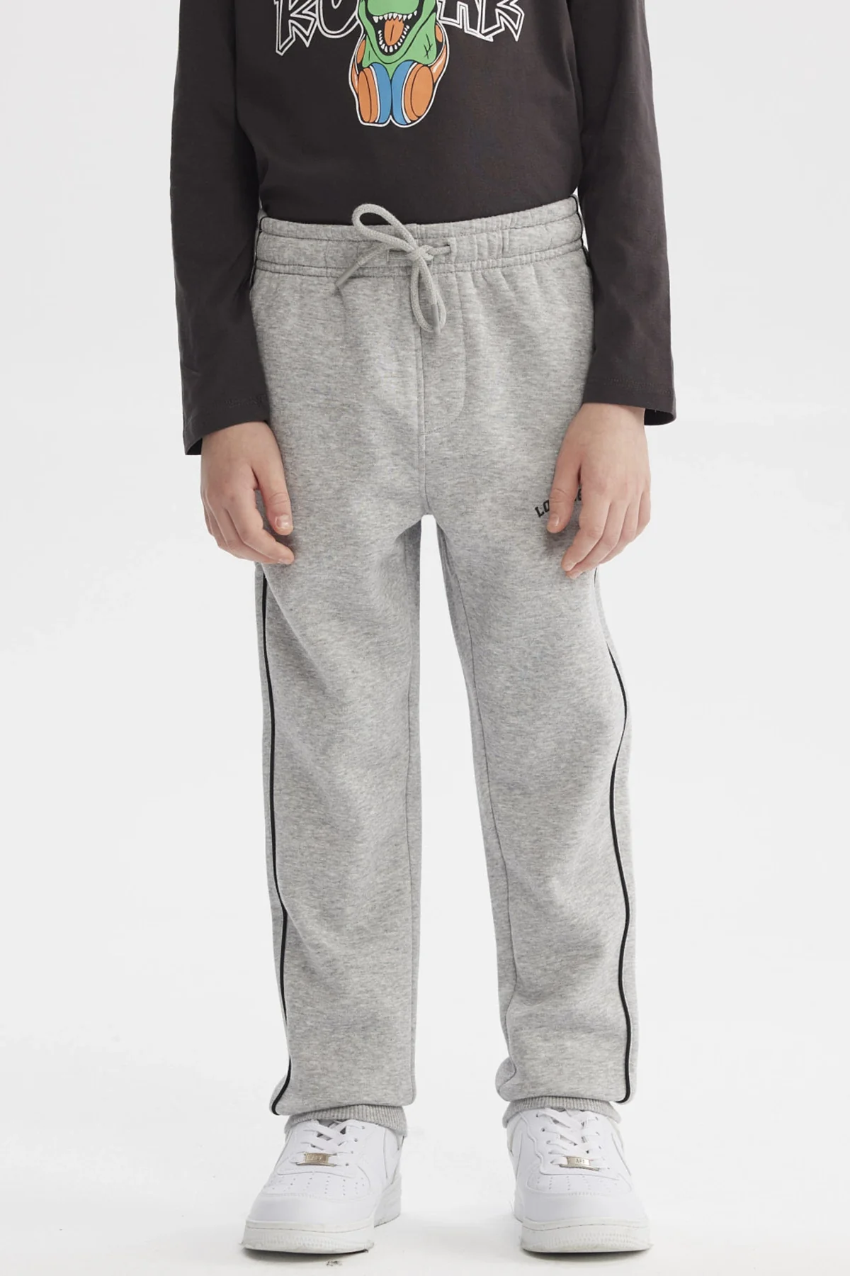 Pantalón Buzo Niño Pitillo Gris Melange