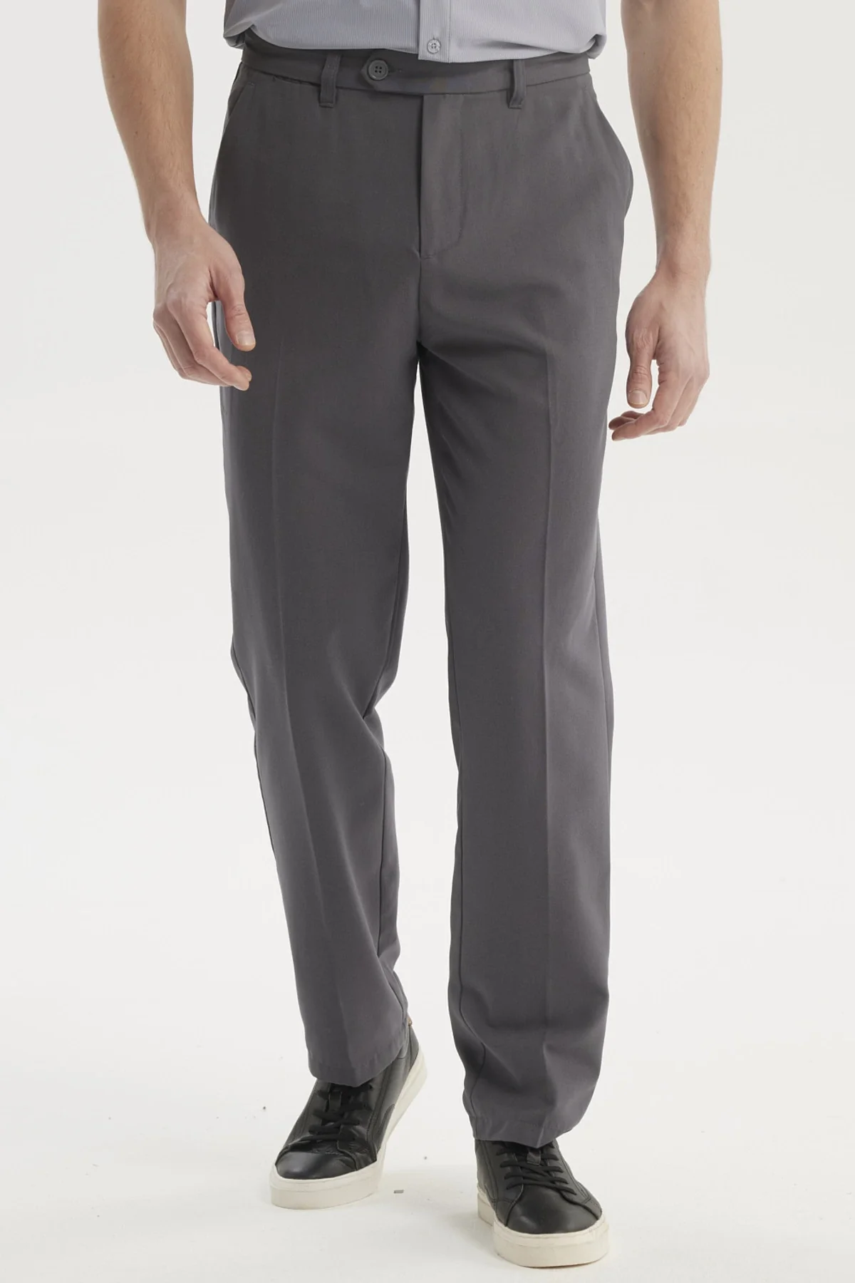 Pantalón Hombre Calce Recto Gris Oscuro