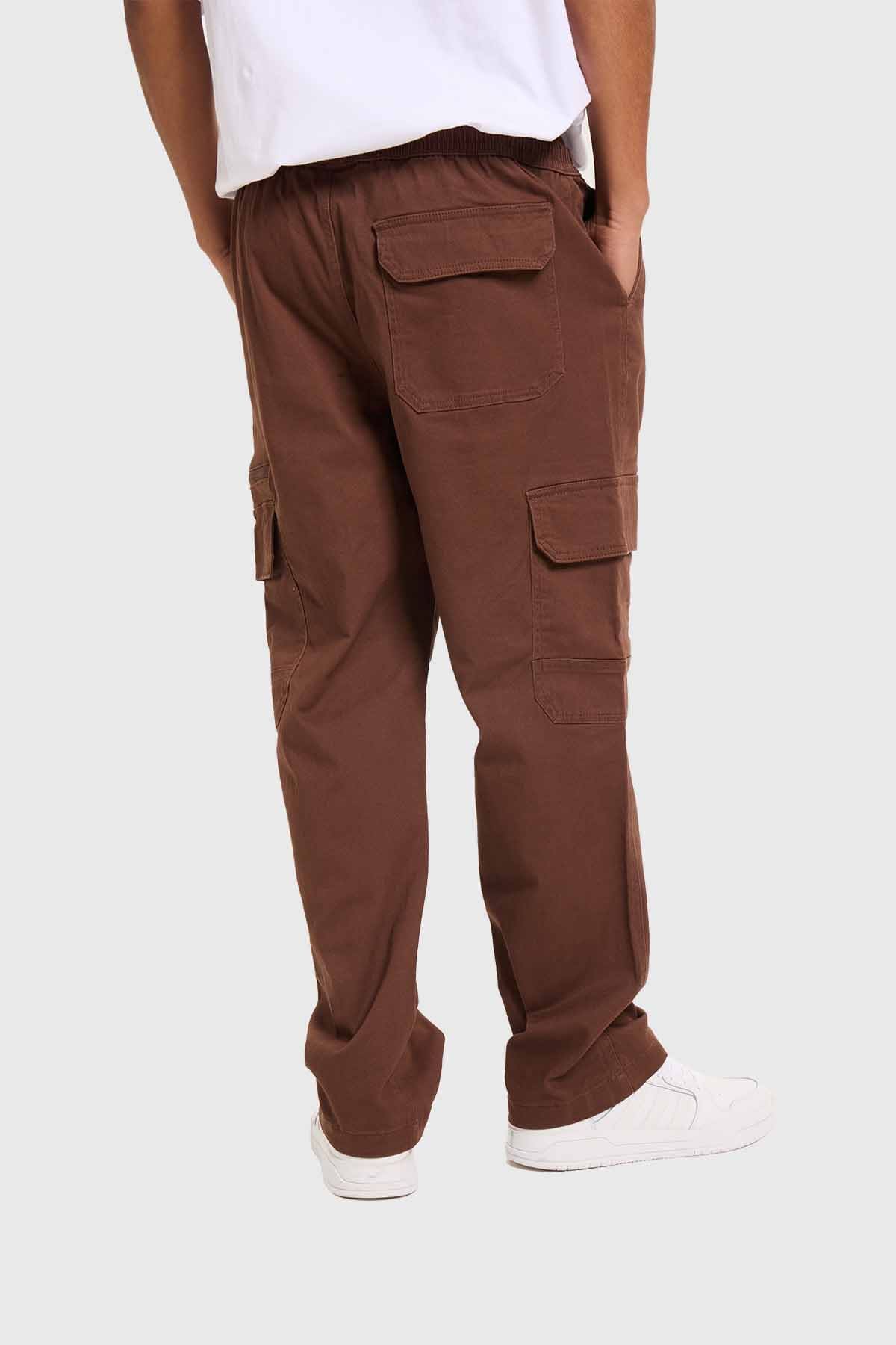 Pantalón Hombre Cargo Pretina Chocolate - Image 3