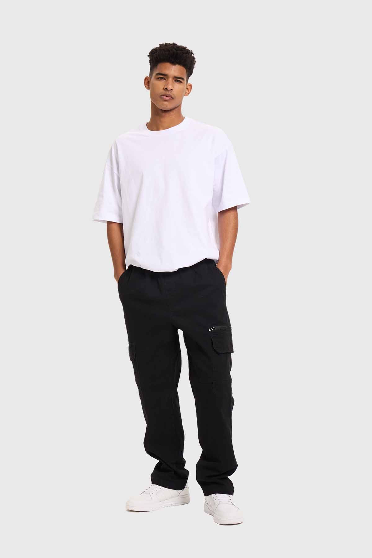Pantalón Hombre Cargo Pretina Negro - Image 4