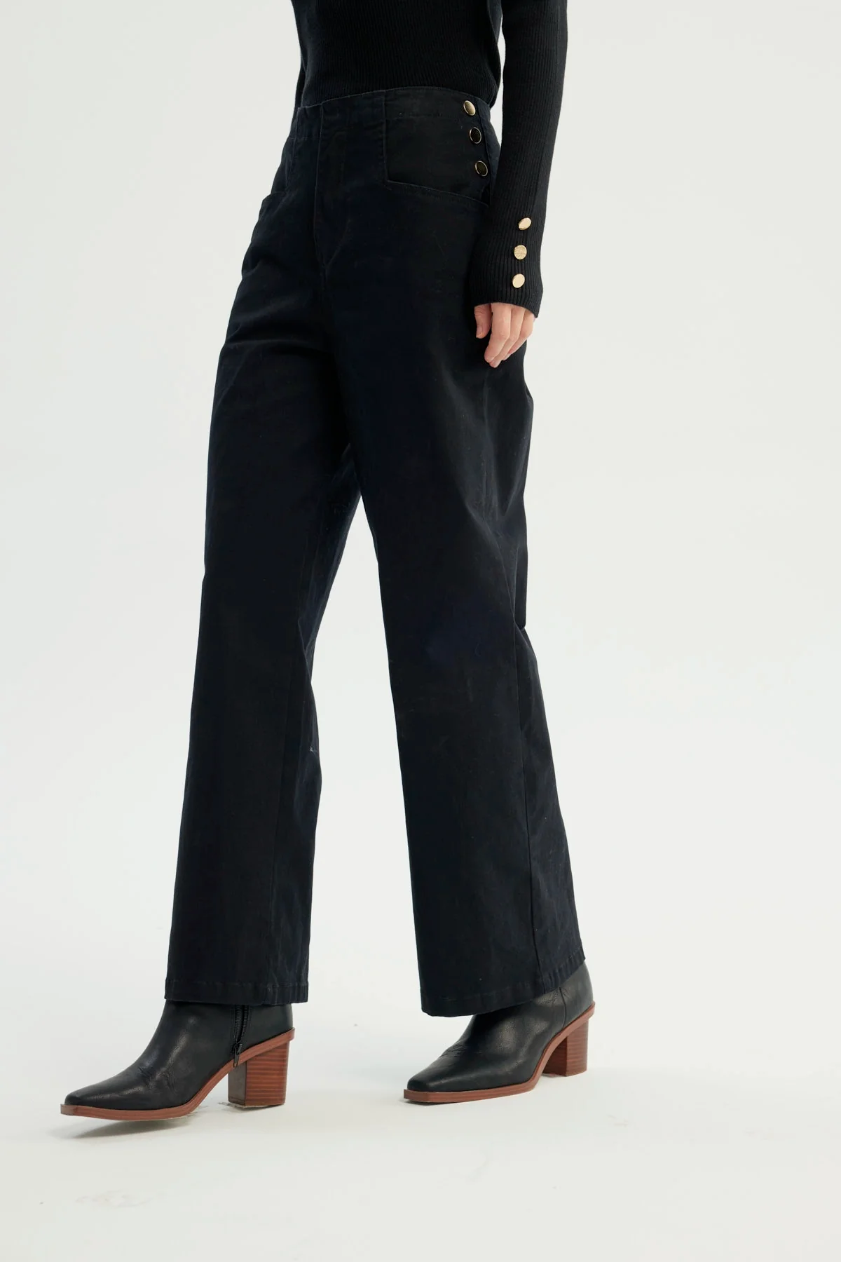 Pantalón Mujer Calce Recto Negro - Image 2