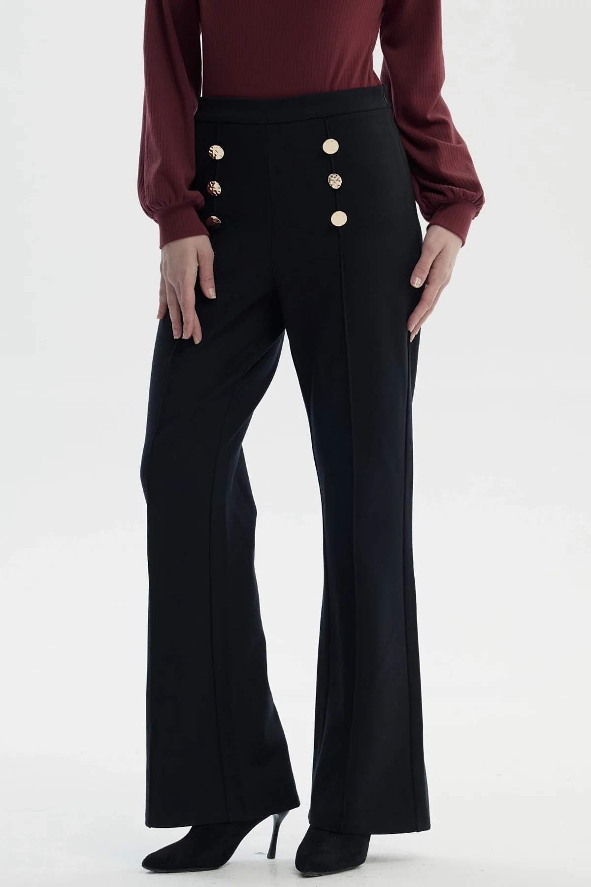 Pantalón Mujer Flare Negro