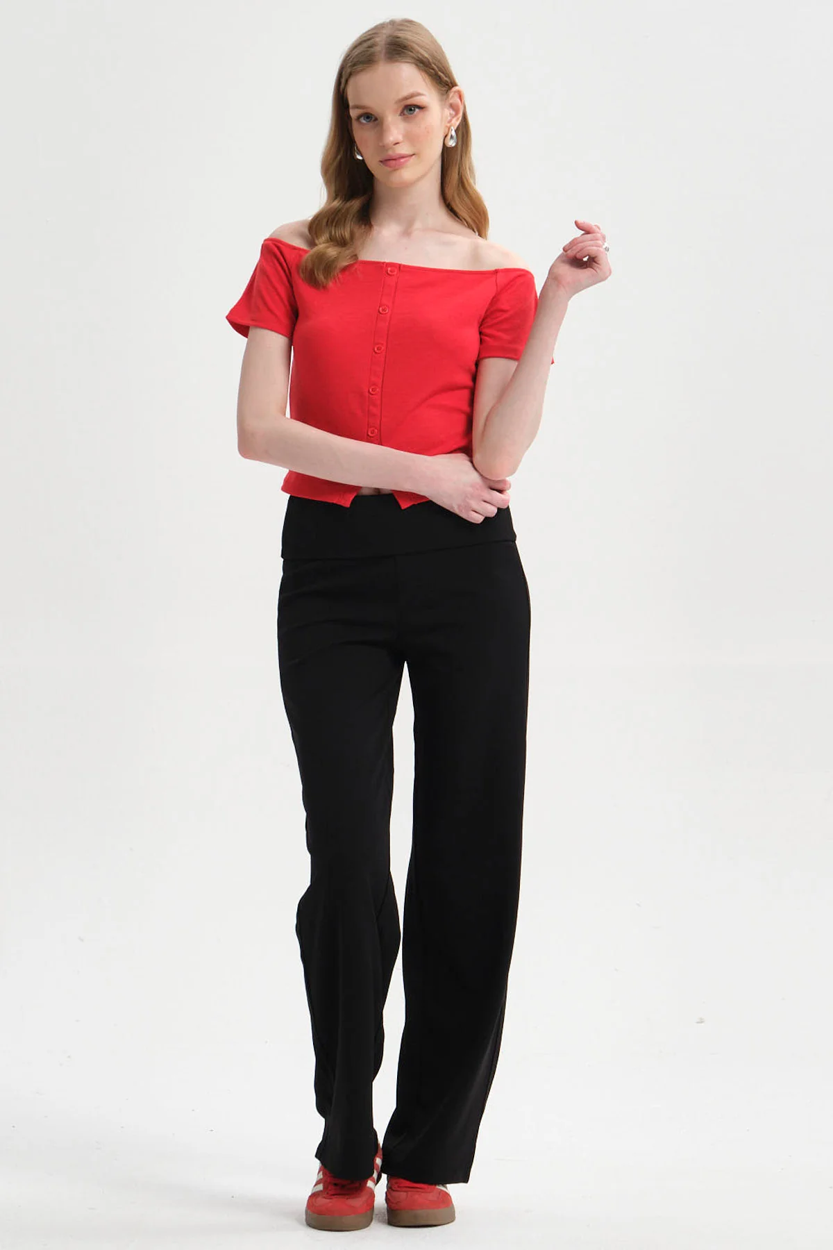 Pantalón Mujer Flare Pretina Negro - Image 4