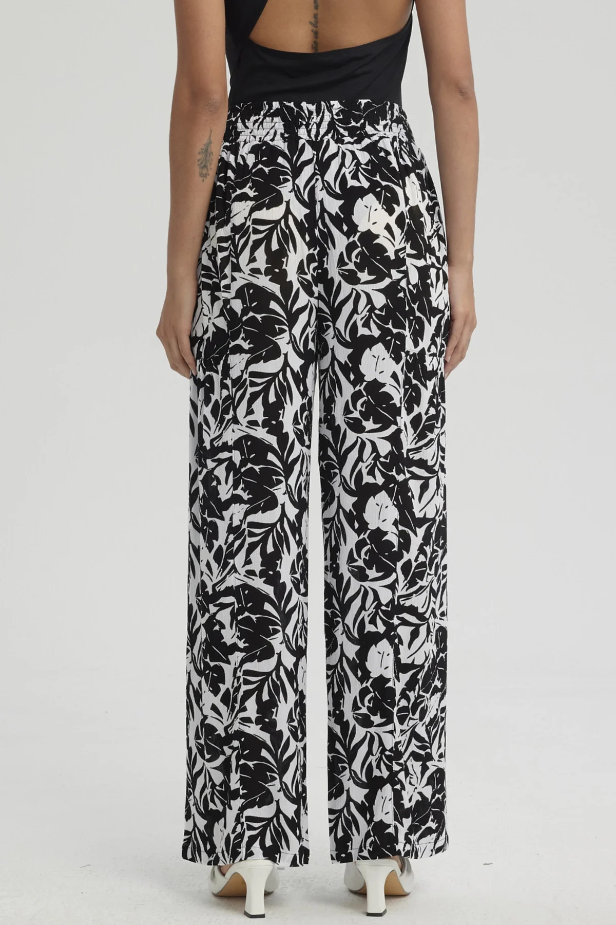 Pantalón Mujer Palazzo Pretina Elástica Turquesa - Image 3