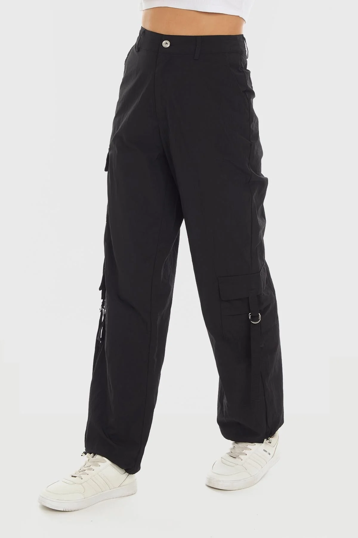 Pantalón Mujer Parachute Negro - Image 2