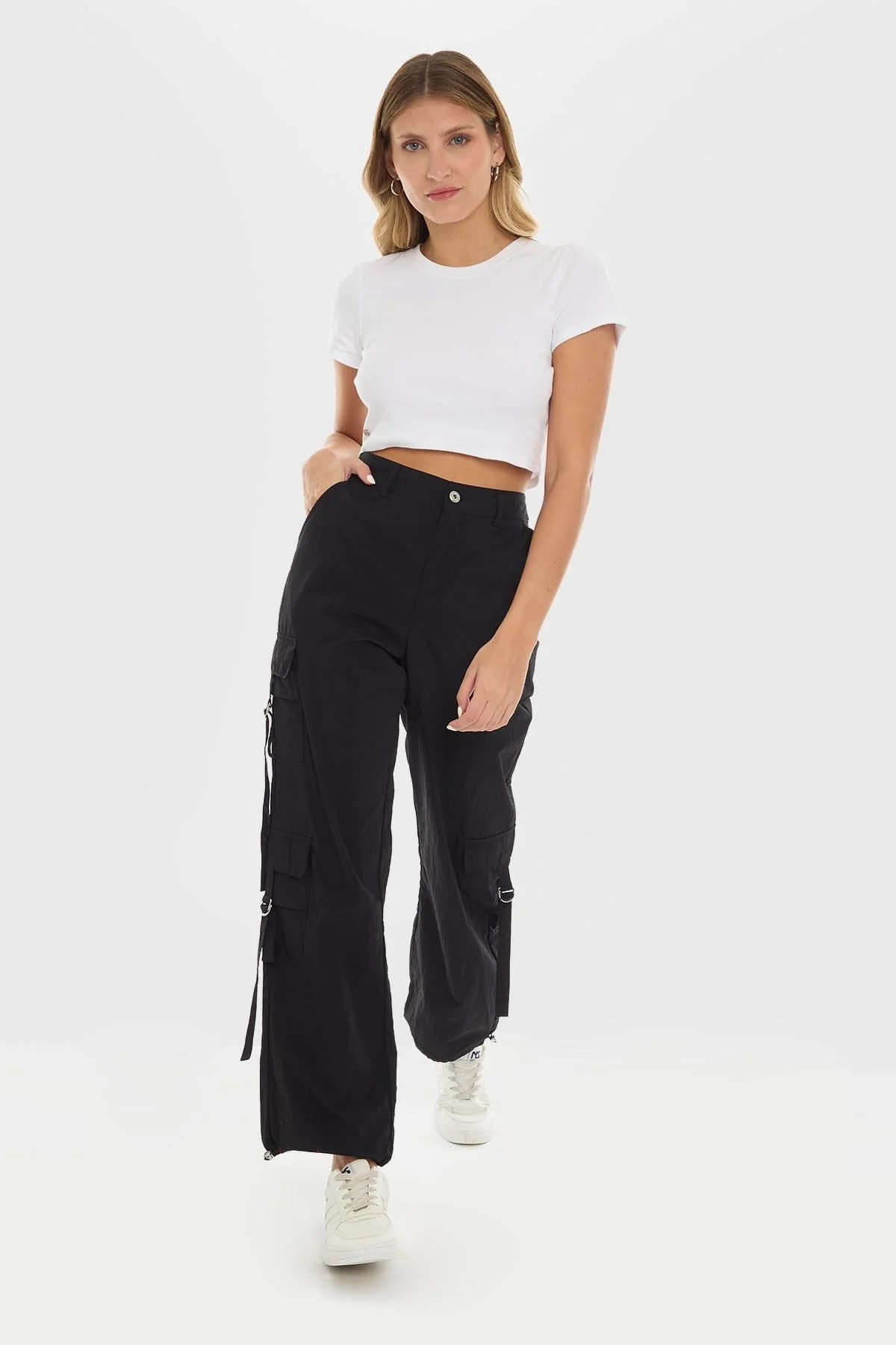 Pantalón Mujer Parachute Negro - Image 4