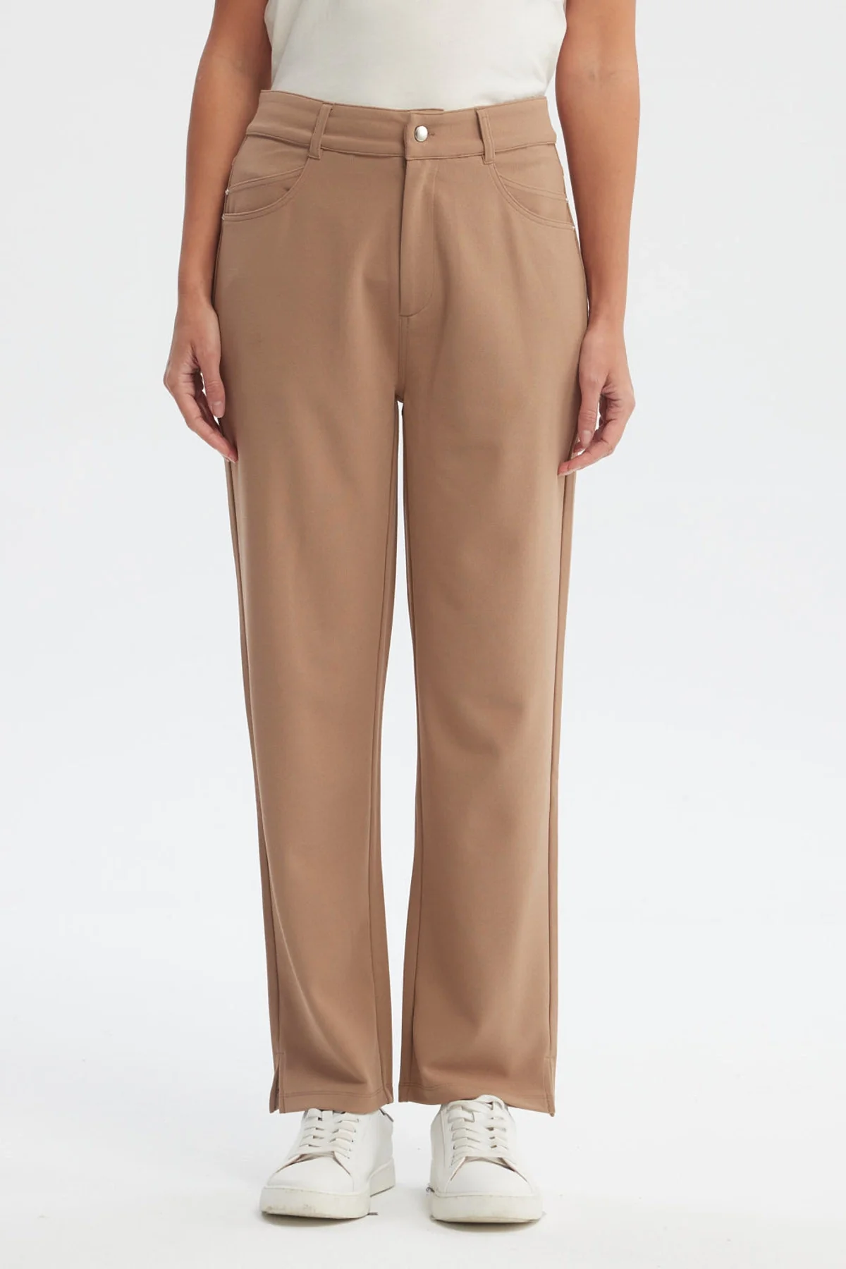 Pantalón Mujer Slim Café Claro