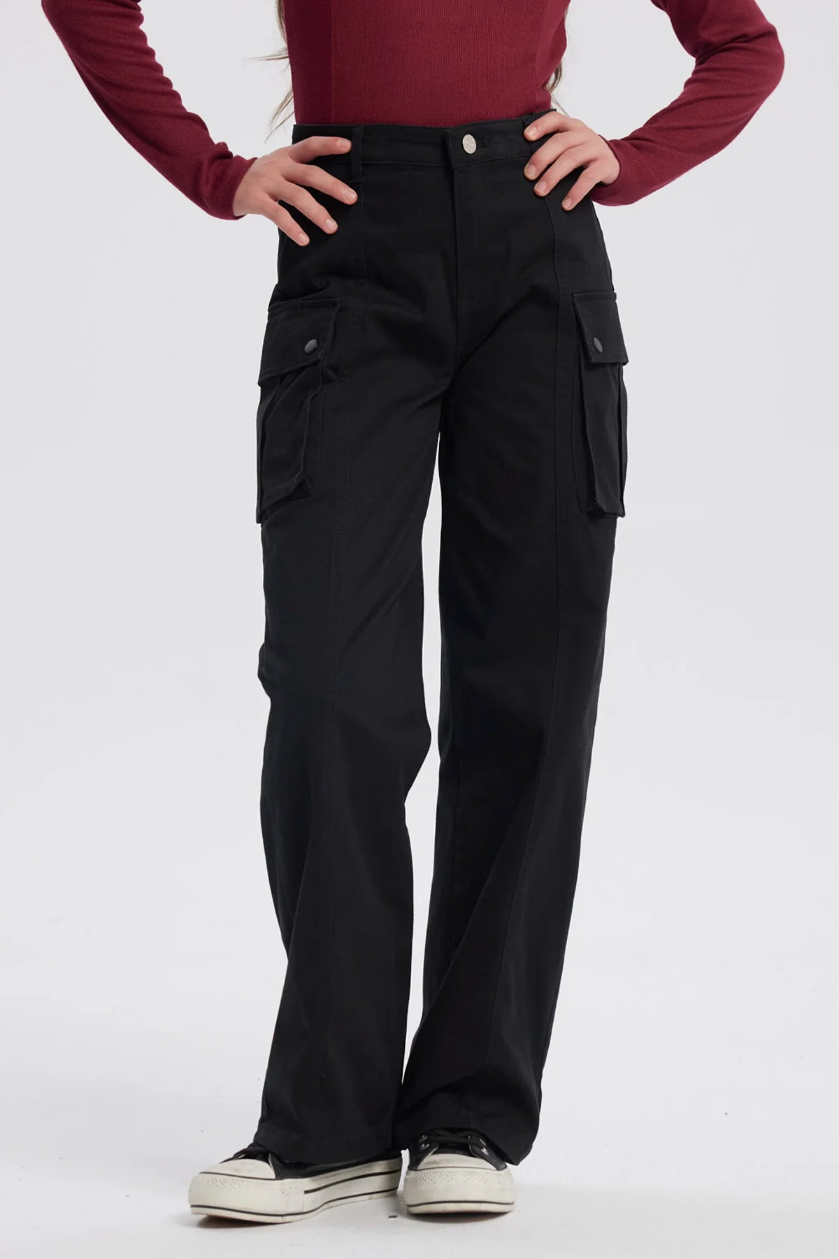 Pantalón Niña Wide Leg Negro