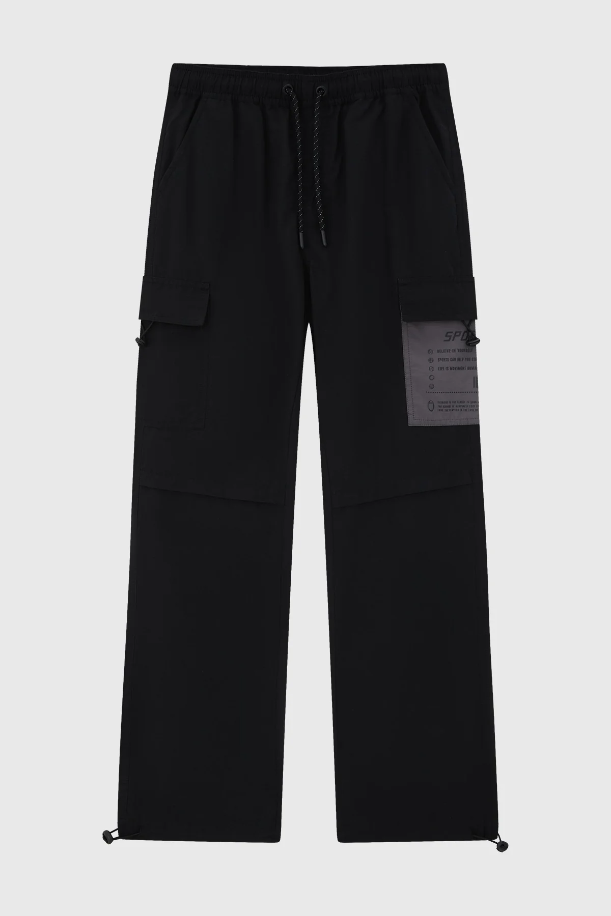 Pantalón Niño Jogger Nylon Con Cordón Negro