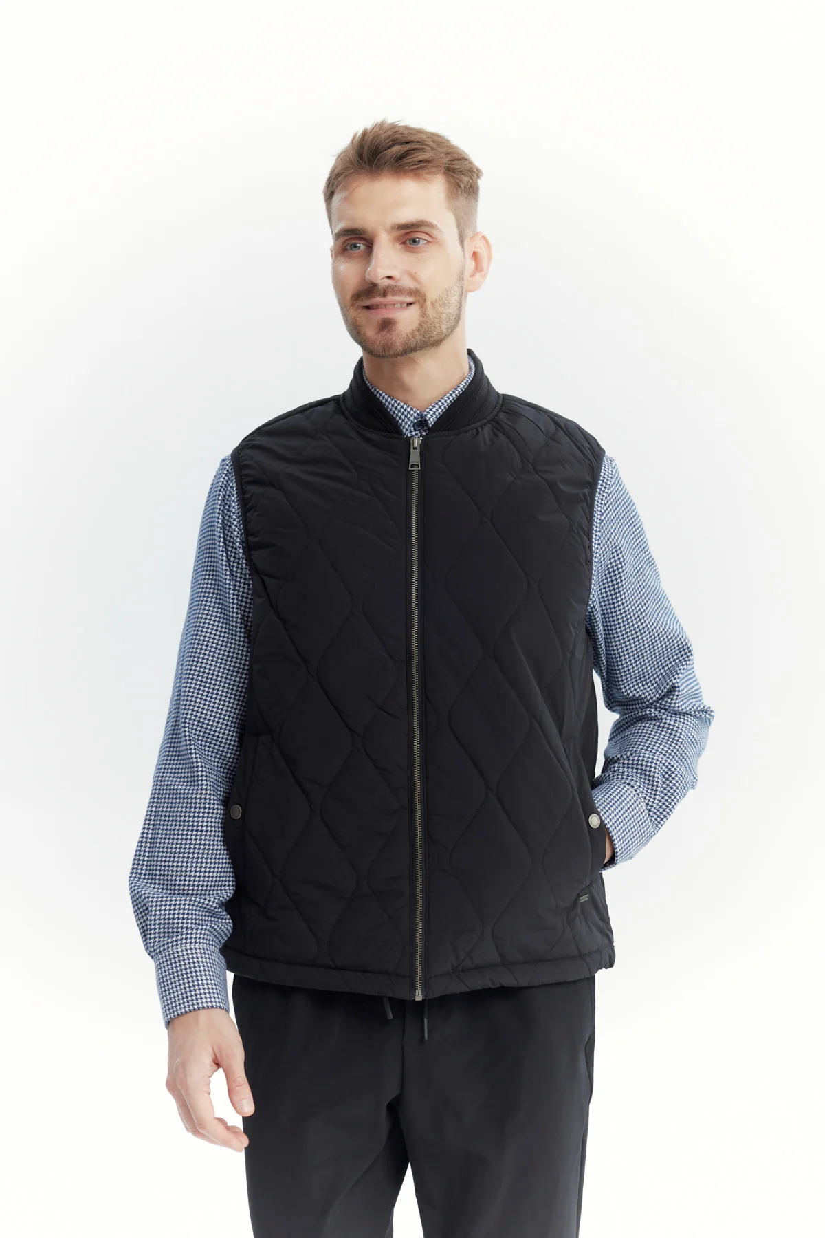 Parka Hombre Slim Cuello Polo Negro