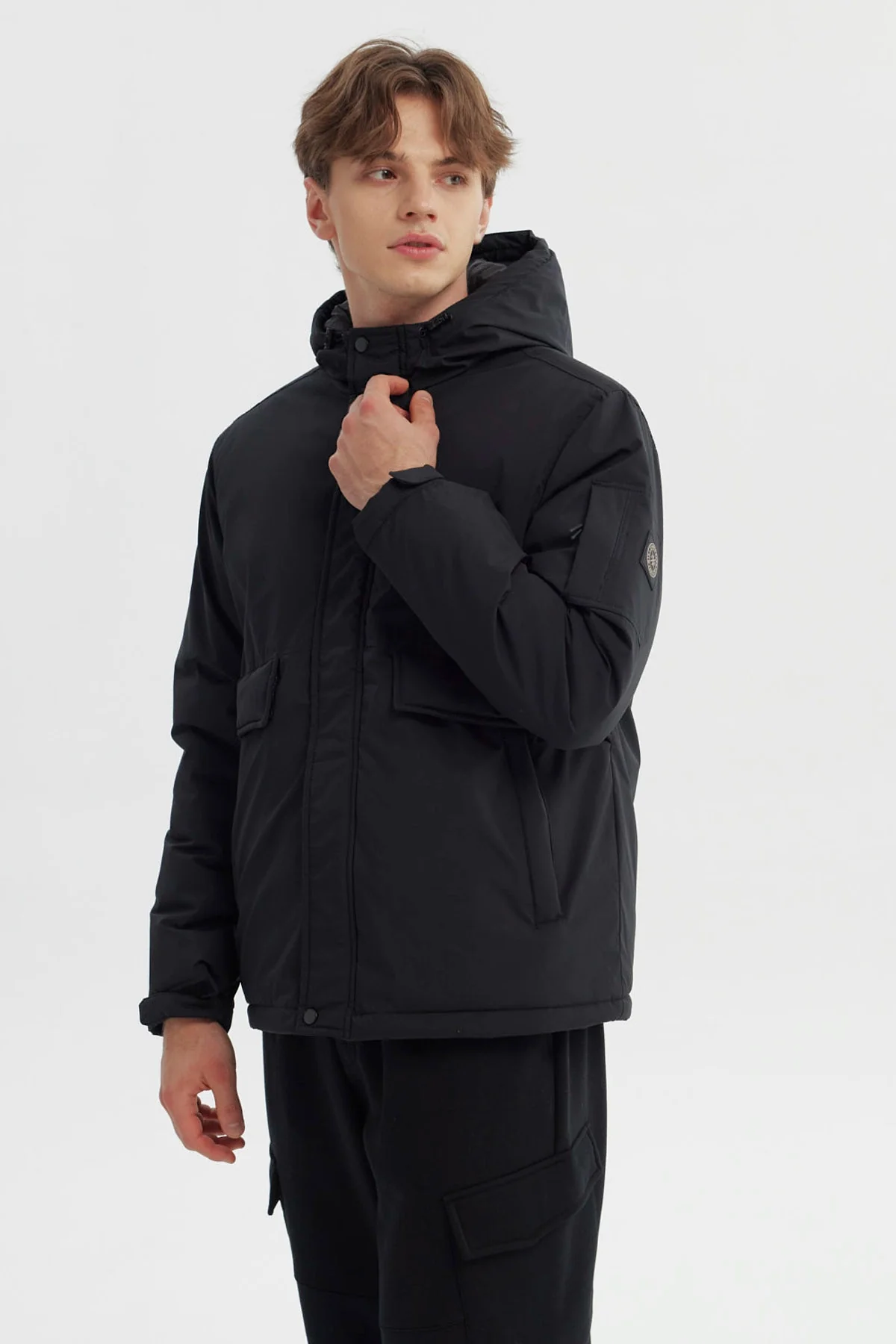 Parka Hombre Slim Negro - Image 2