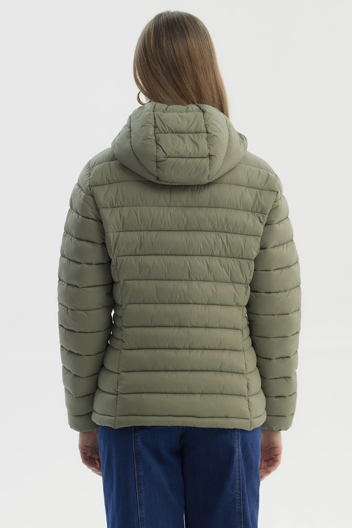 Parka Mujer Corta Plummy Cortes Verde Militar - Image 3