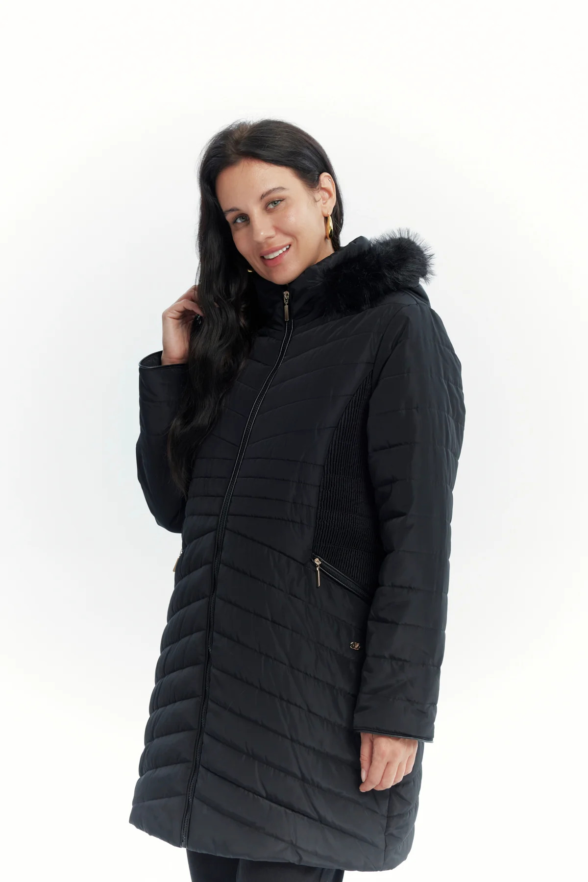 Parka Mujer Full Zipper Negro - Image 2