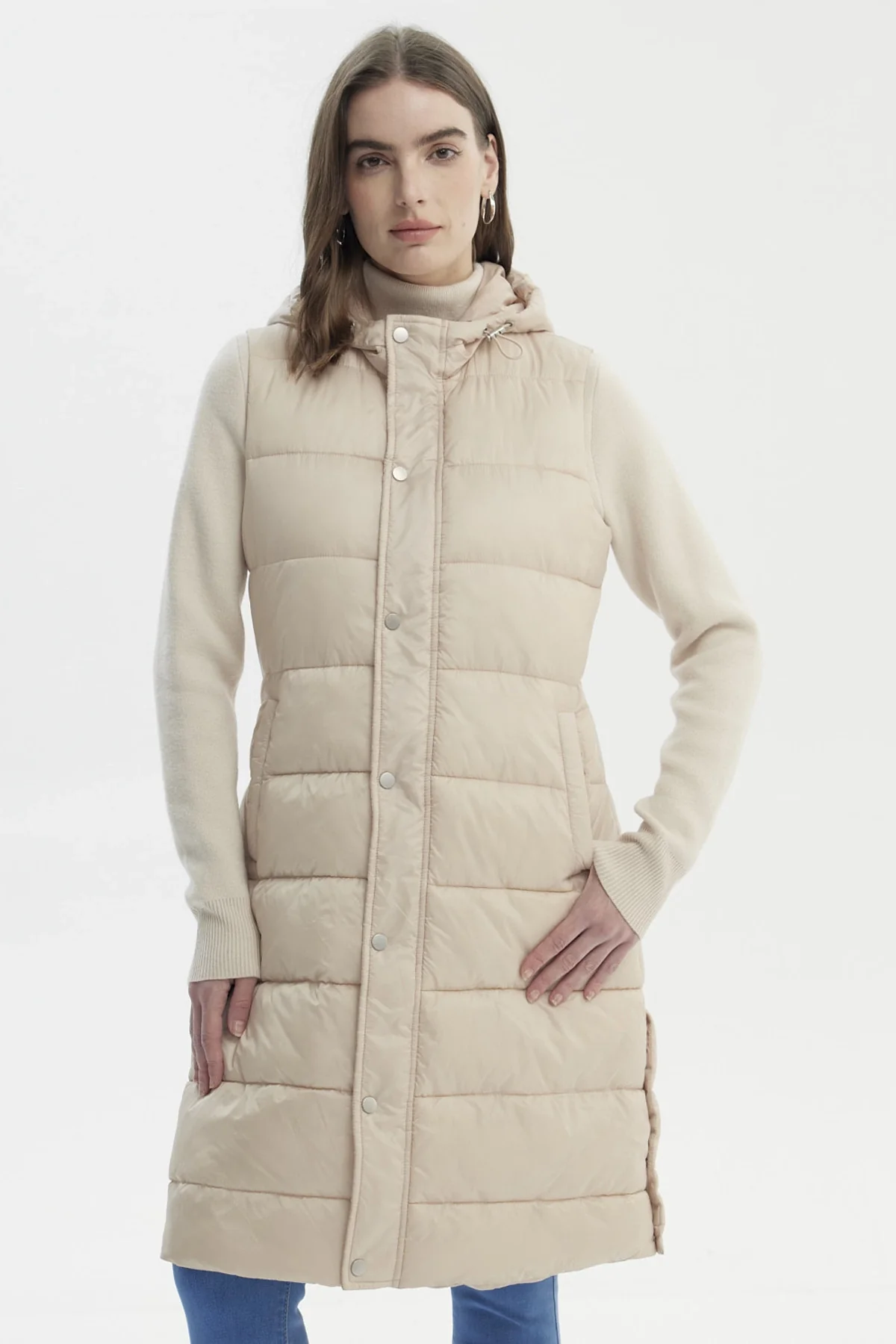Parka Mujer Slim Beige