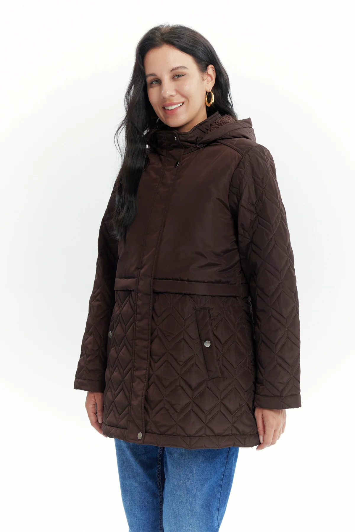 Parka Mujer Slim Café Oscuro - Image 2