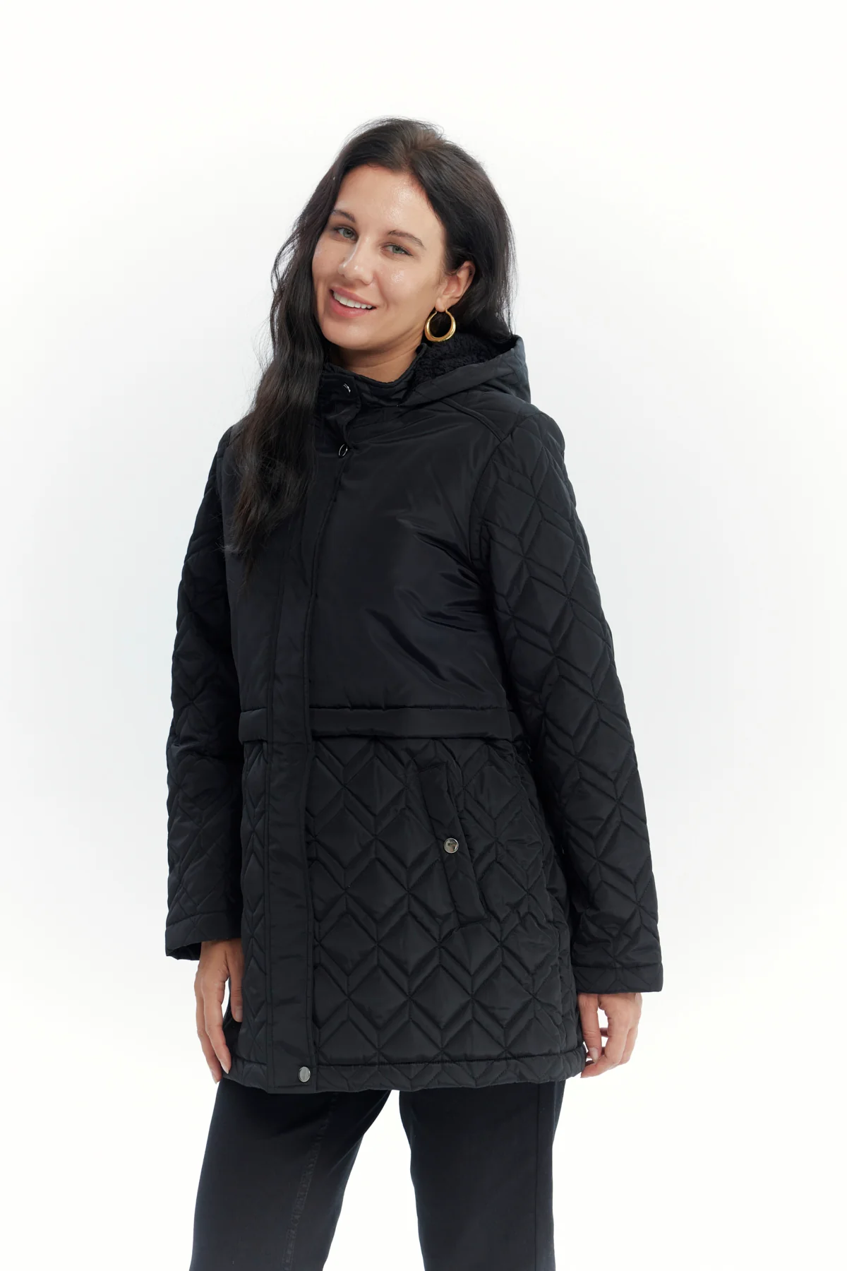 Parka Mujer Slim Negro - Image 2