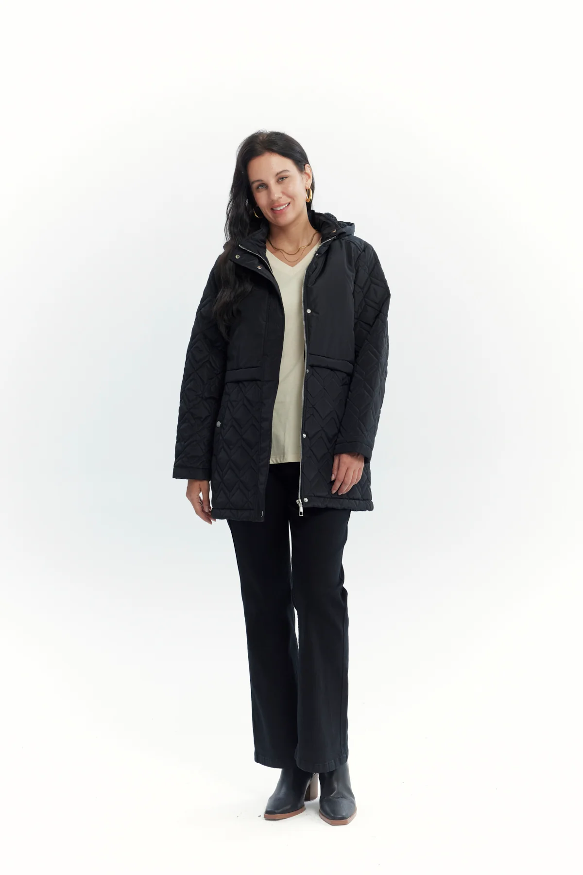 Parka Mujer Slim Negro - Image 4