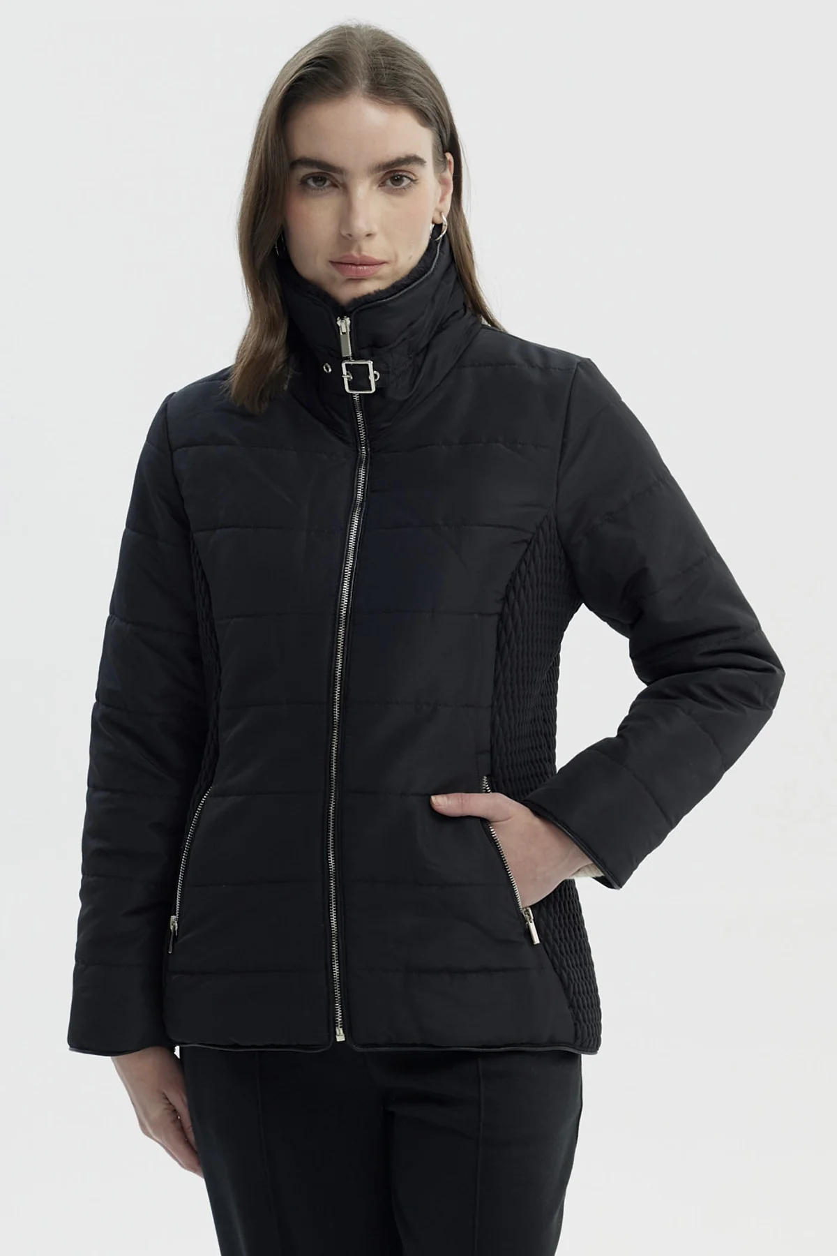Parka Mujer Slim Negro