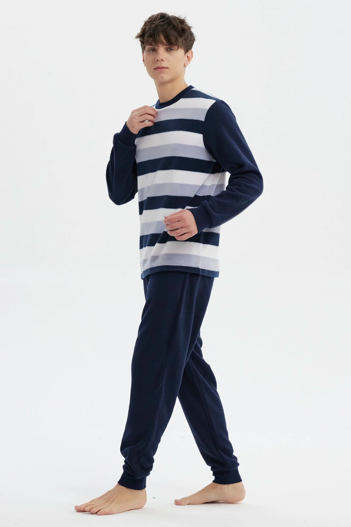 Pijama Hombre Pijama Polera Y Pantalón Azul - Image 4