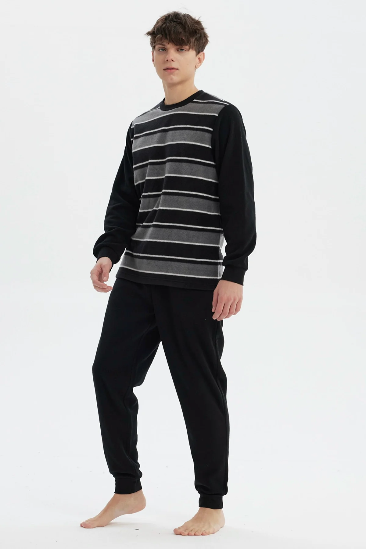 Pijama Hombre Pijama Polera Y Pantalón Negro - Image 4