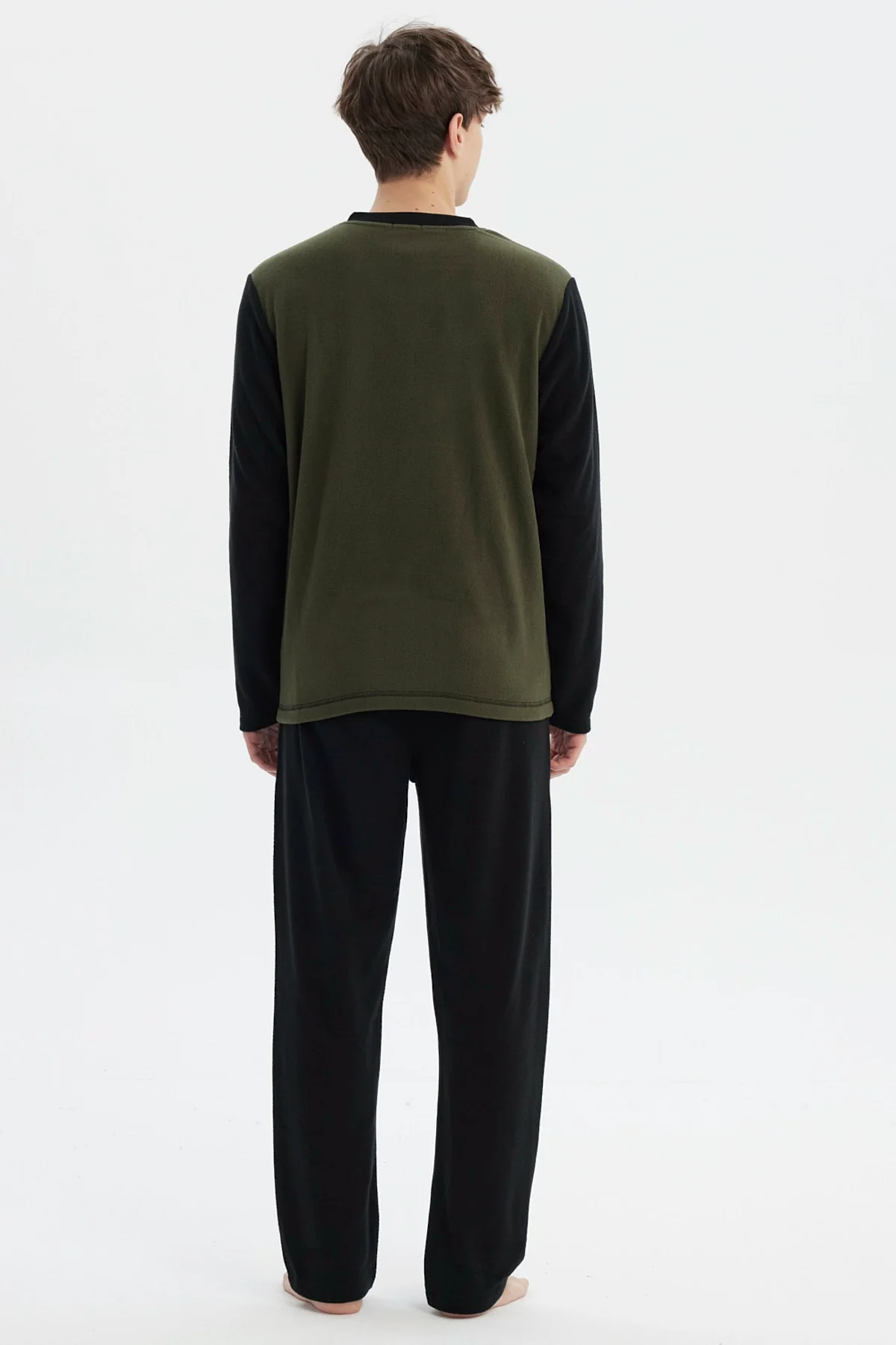 Pijama Hombre Pijama Polera Y Pantalón Negro - Image 3