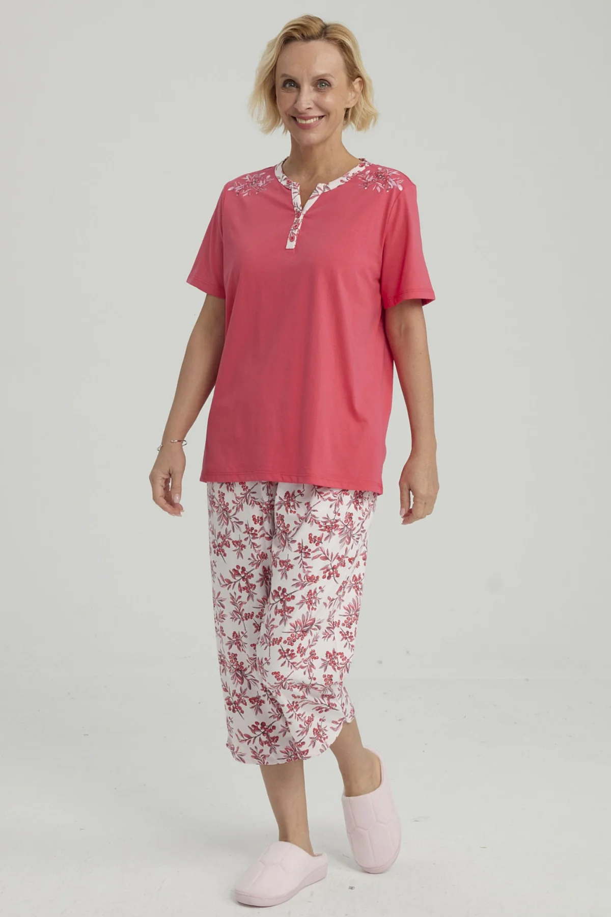 Pijama Mujer Full Print Fucsia - Image 4