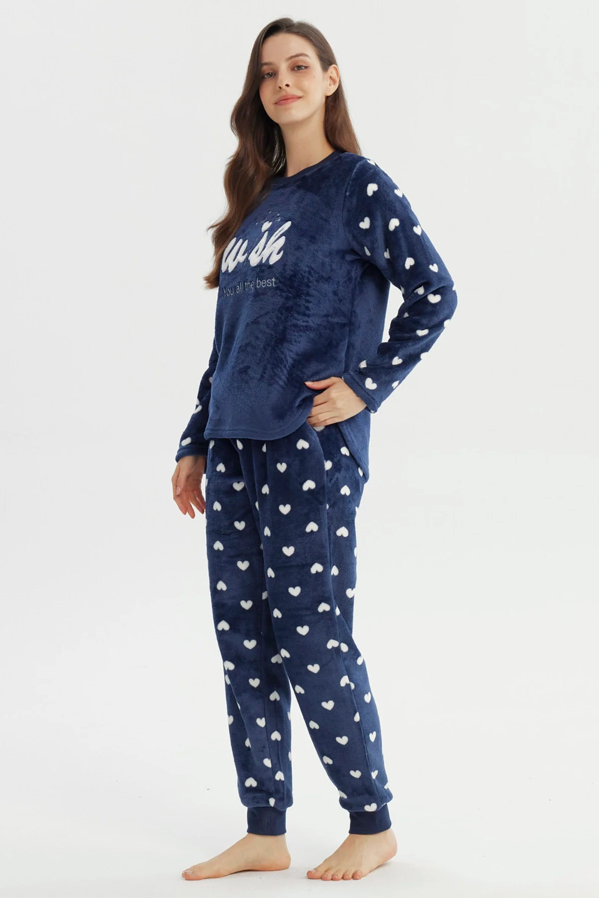 Pijama Mujer Pijama Polera Y Pantalón Azul - Image 4