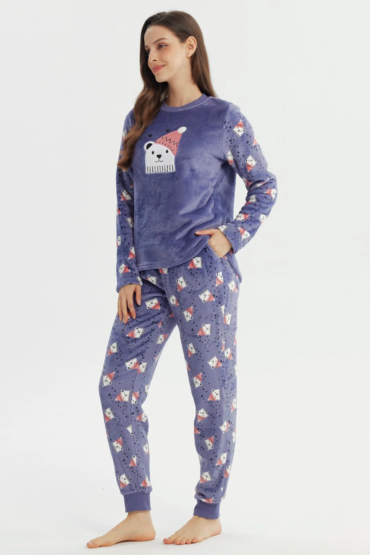 Pijama Mujer Pijama Polera Y Pantalón Lila - Image 2