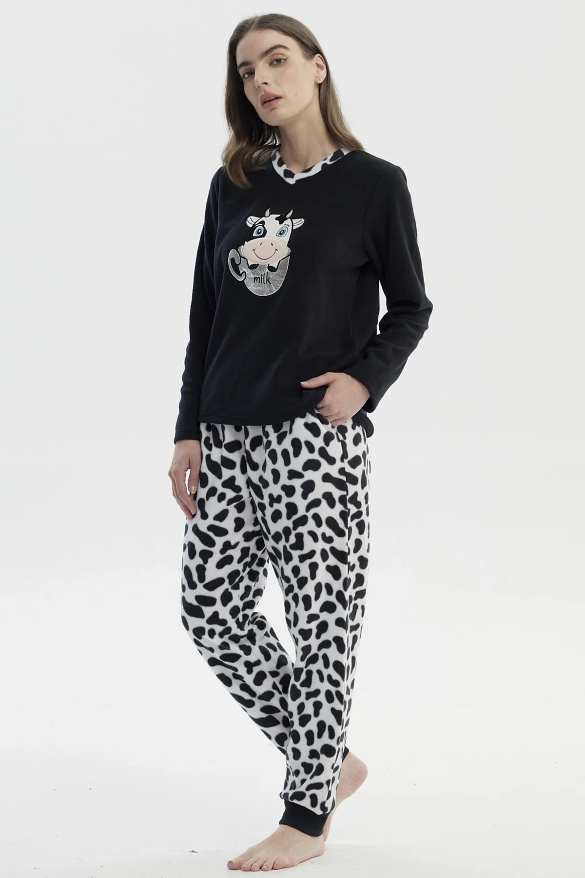 Pijama Mujer Polera Y Pantalón Negro - Image 2