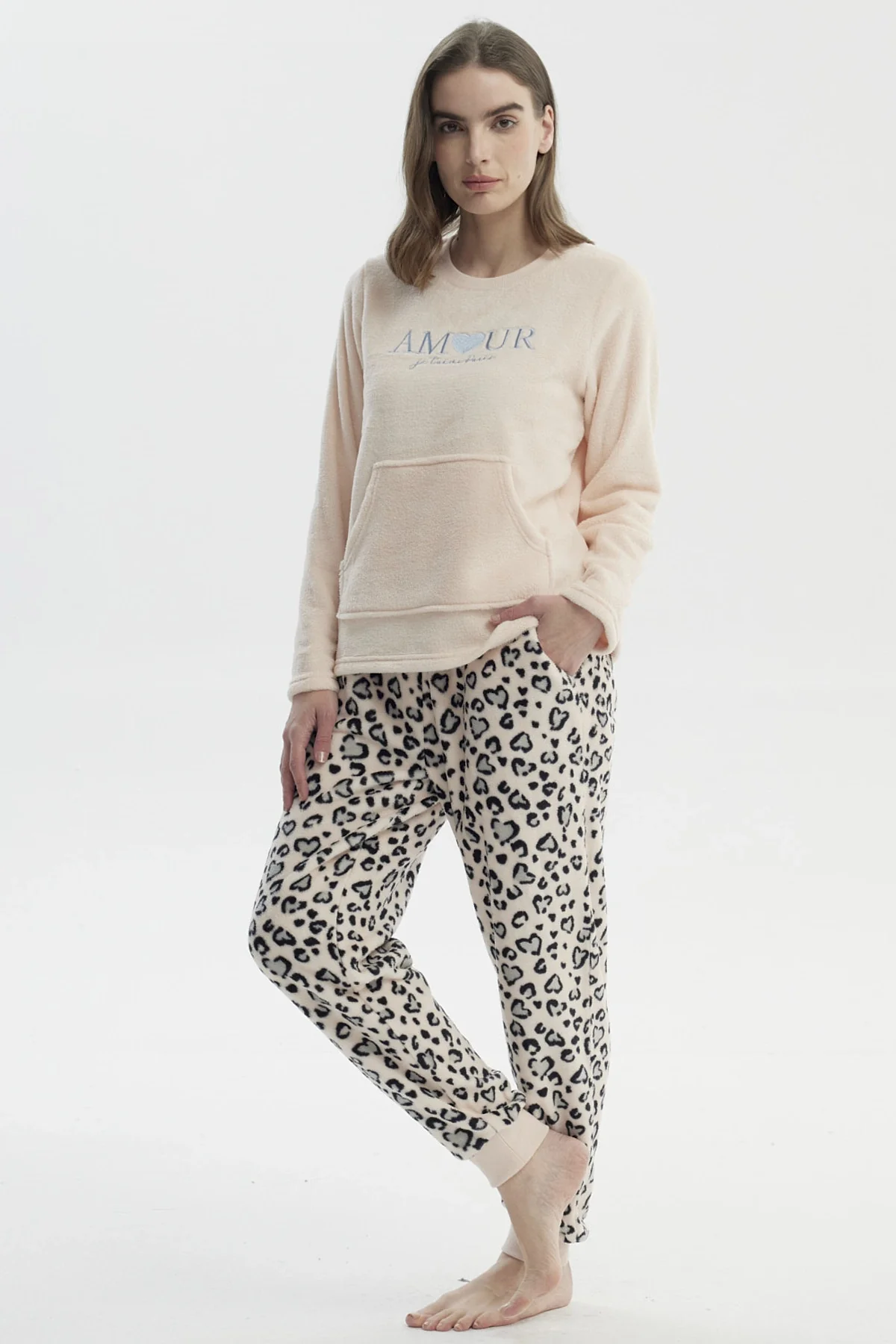 Pijama Mujer Polera Y Pantalón Rosado - Image 2