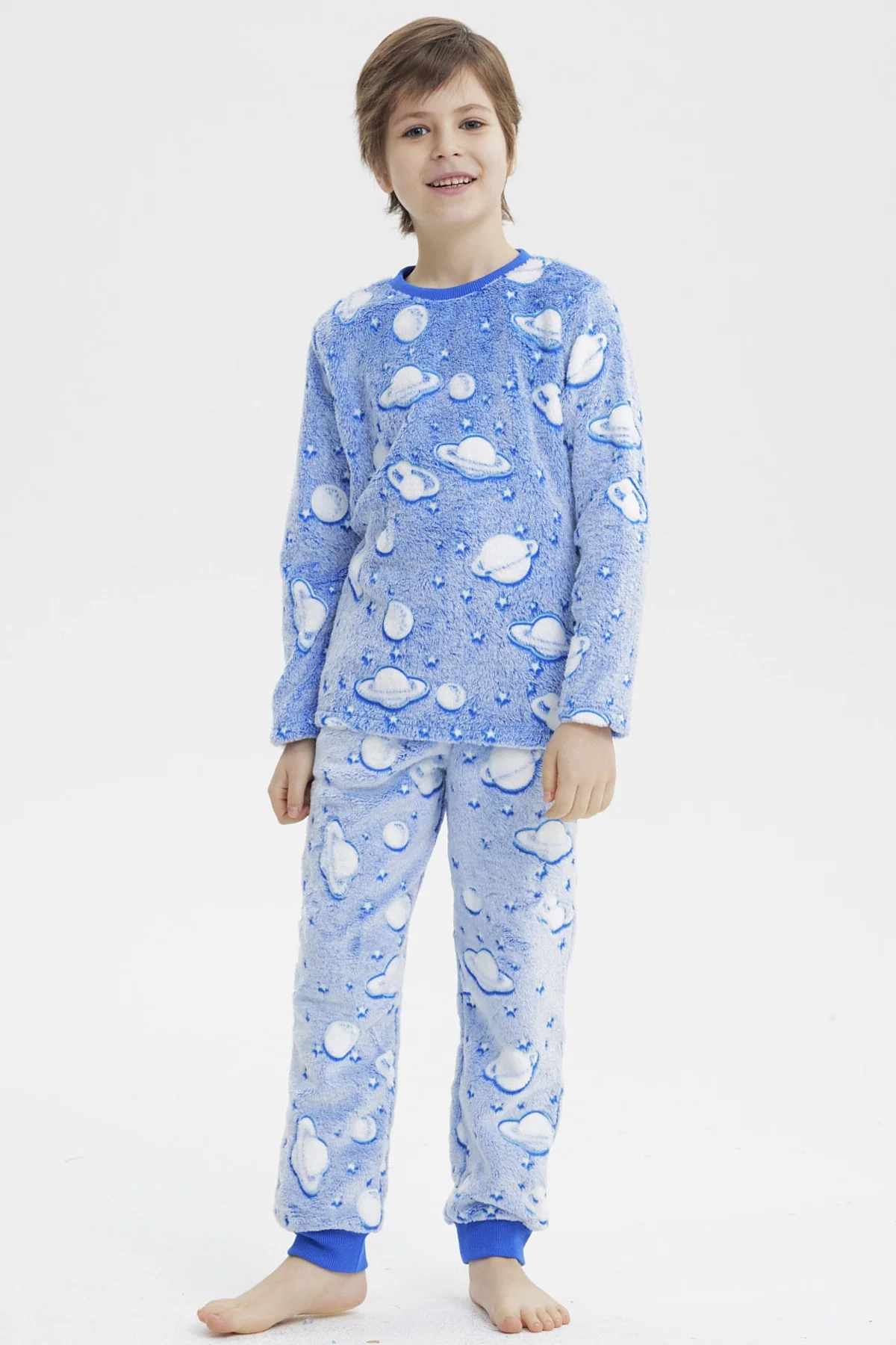 Pijama Niño Polera Y Pantalón Luminoso Azul