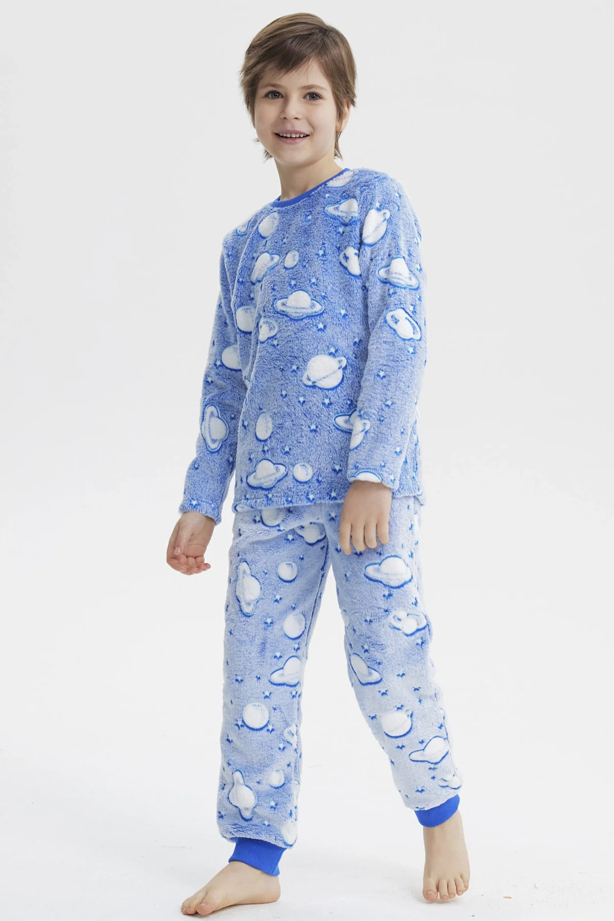 Pijama Niño Polera Y Pantalón Luminoso Azul - Image 3