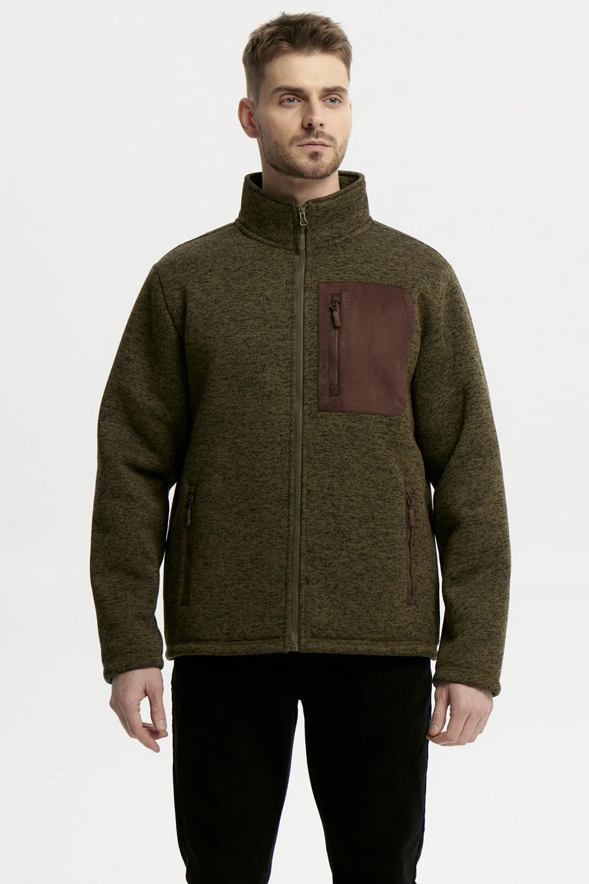 Polar Hombre Slim Cuello Con Cierre Verde
